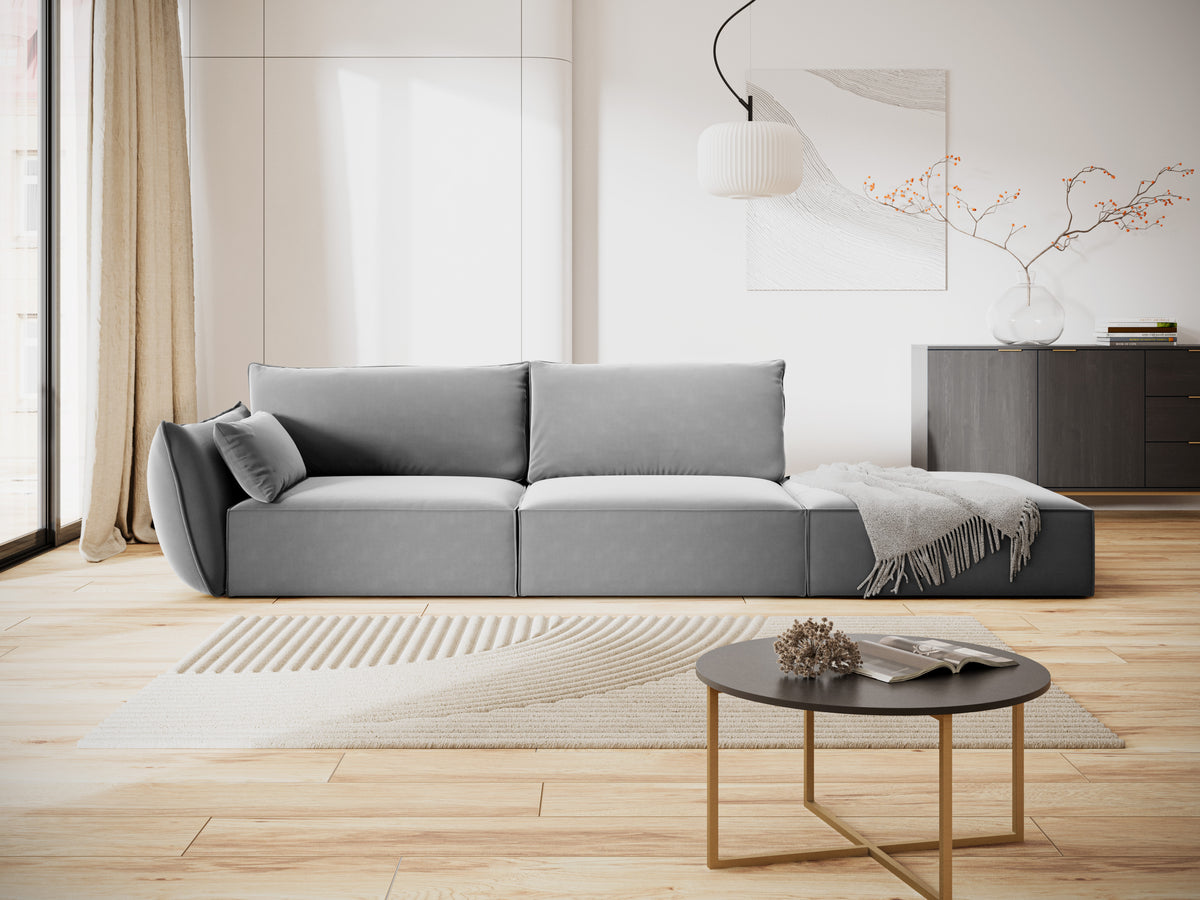 RECHTEN -SANDEL VELVET -SOFA Offen Vanda Grey