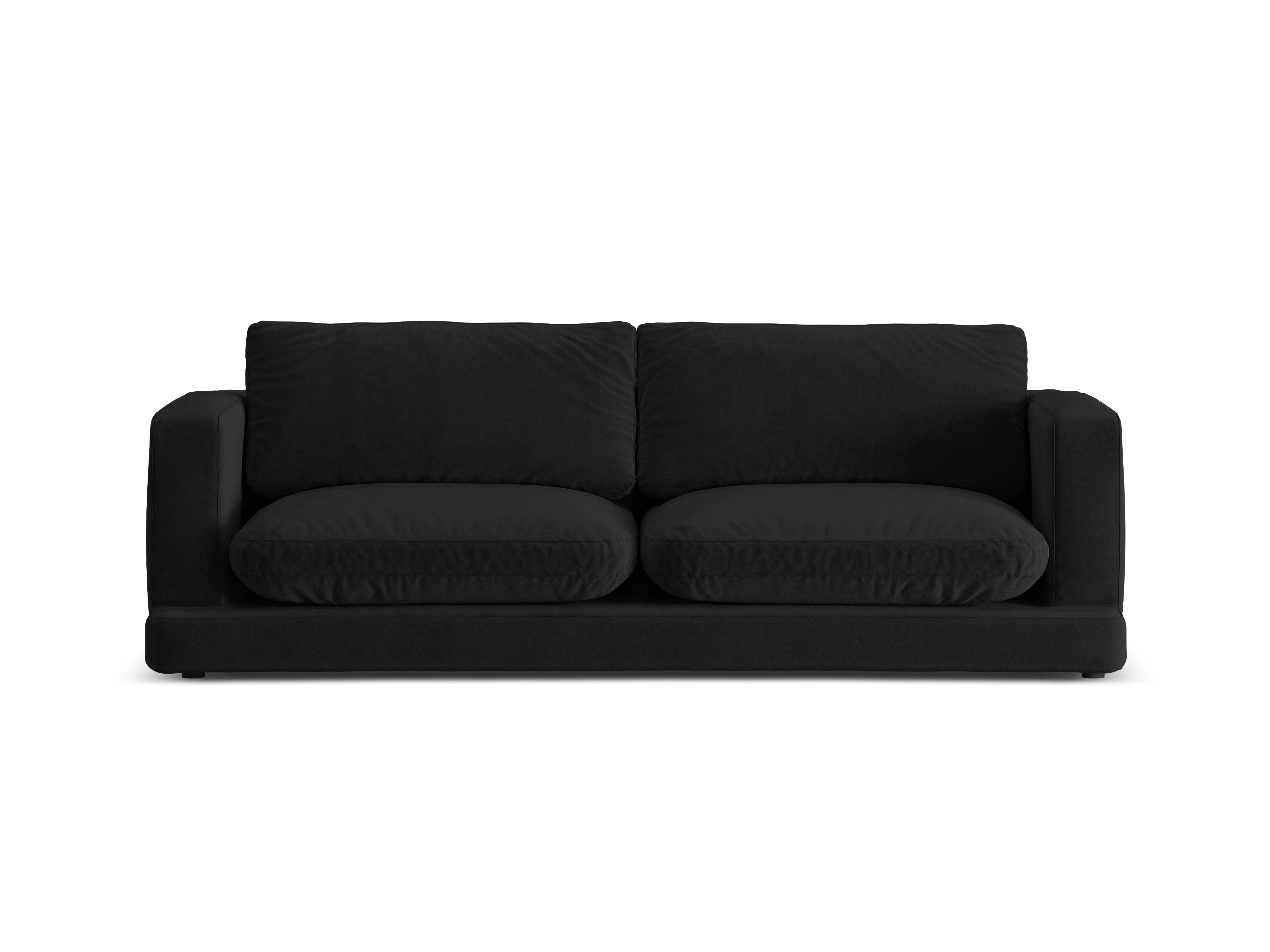 Velvet 3-Seater Sofa DAPHNE Black