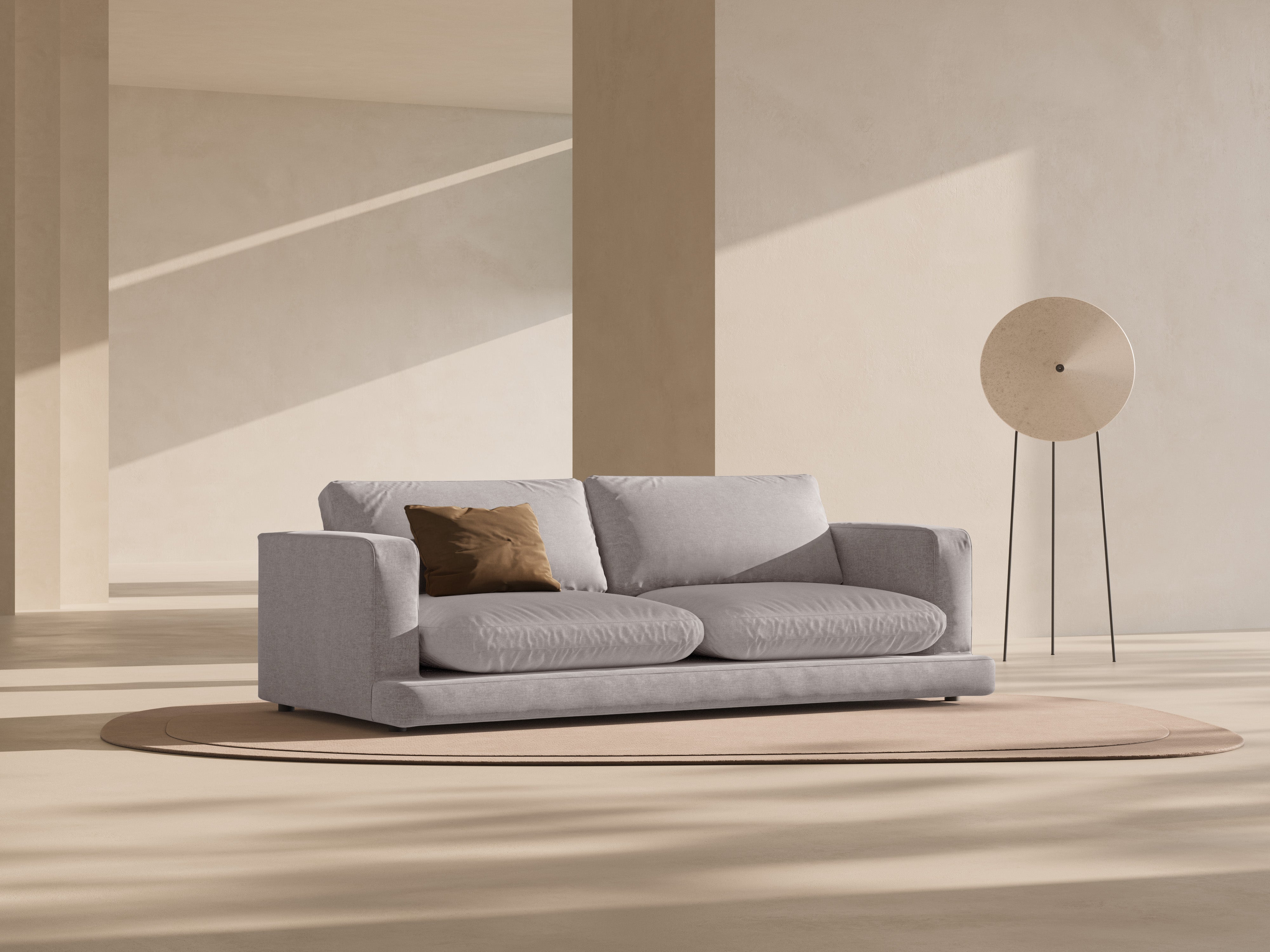 Sofa für 4 Personen DAPHNE warmes graues Chenille