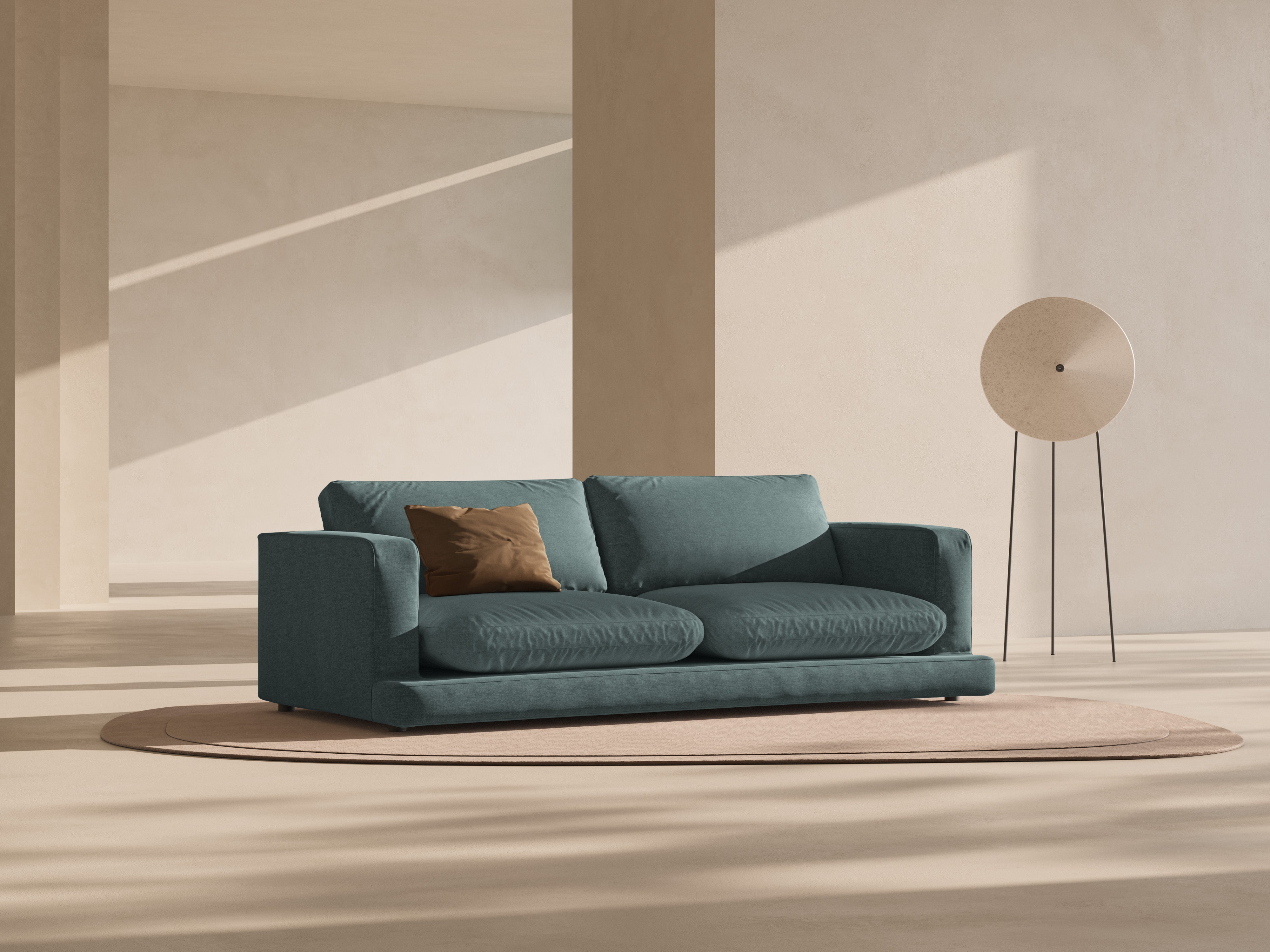 Sofa für 4 Personen DAPHNE meergrün Chenille