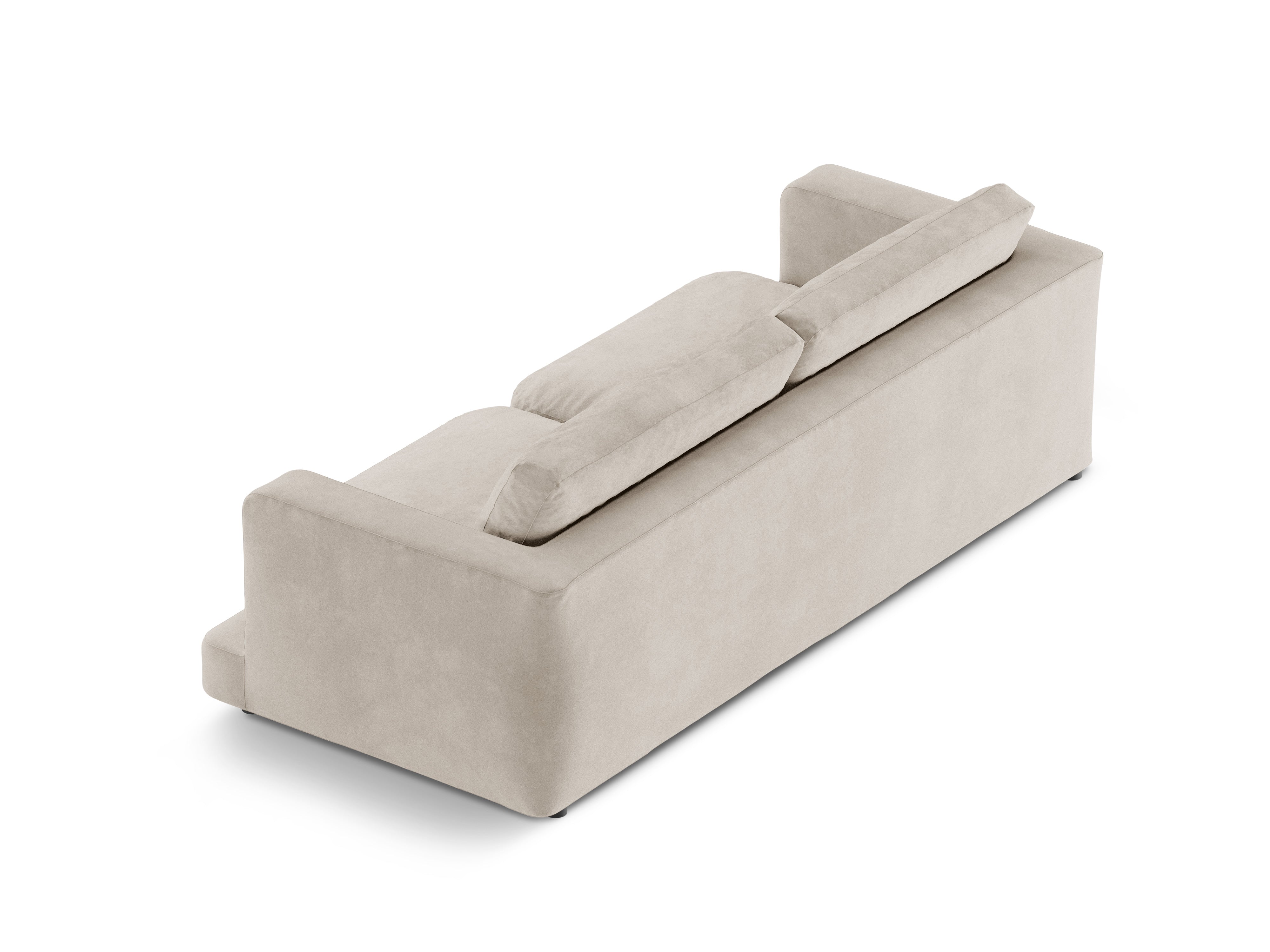 Velvet sofa for 4 people DAPHNE light beige