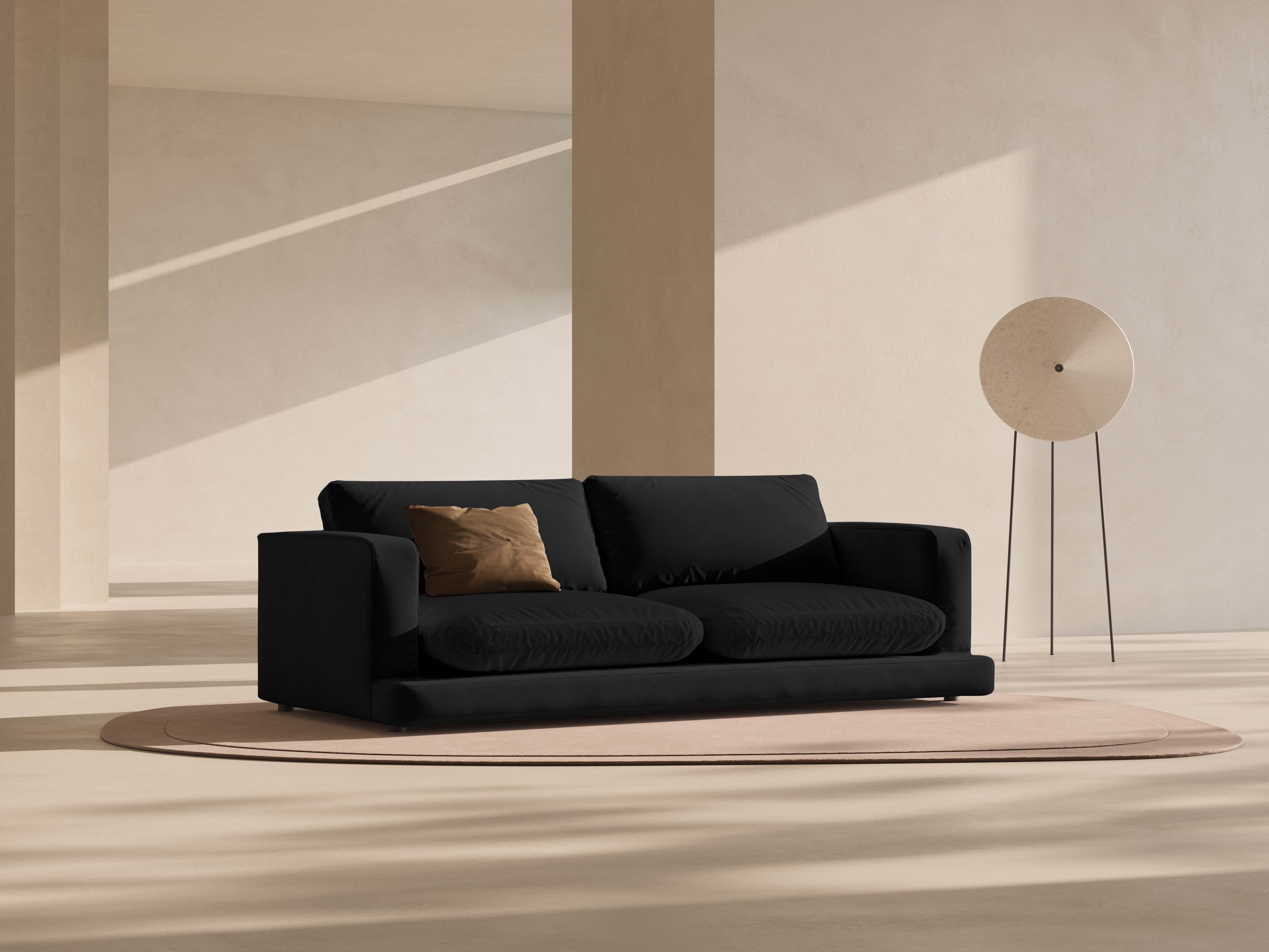 Sofa aus Samt für 4 Personen DAPHNE schwarz