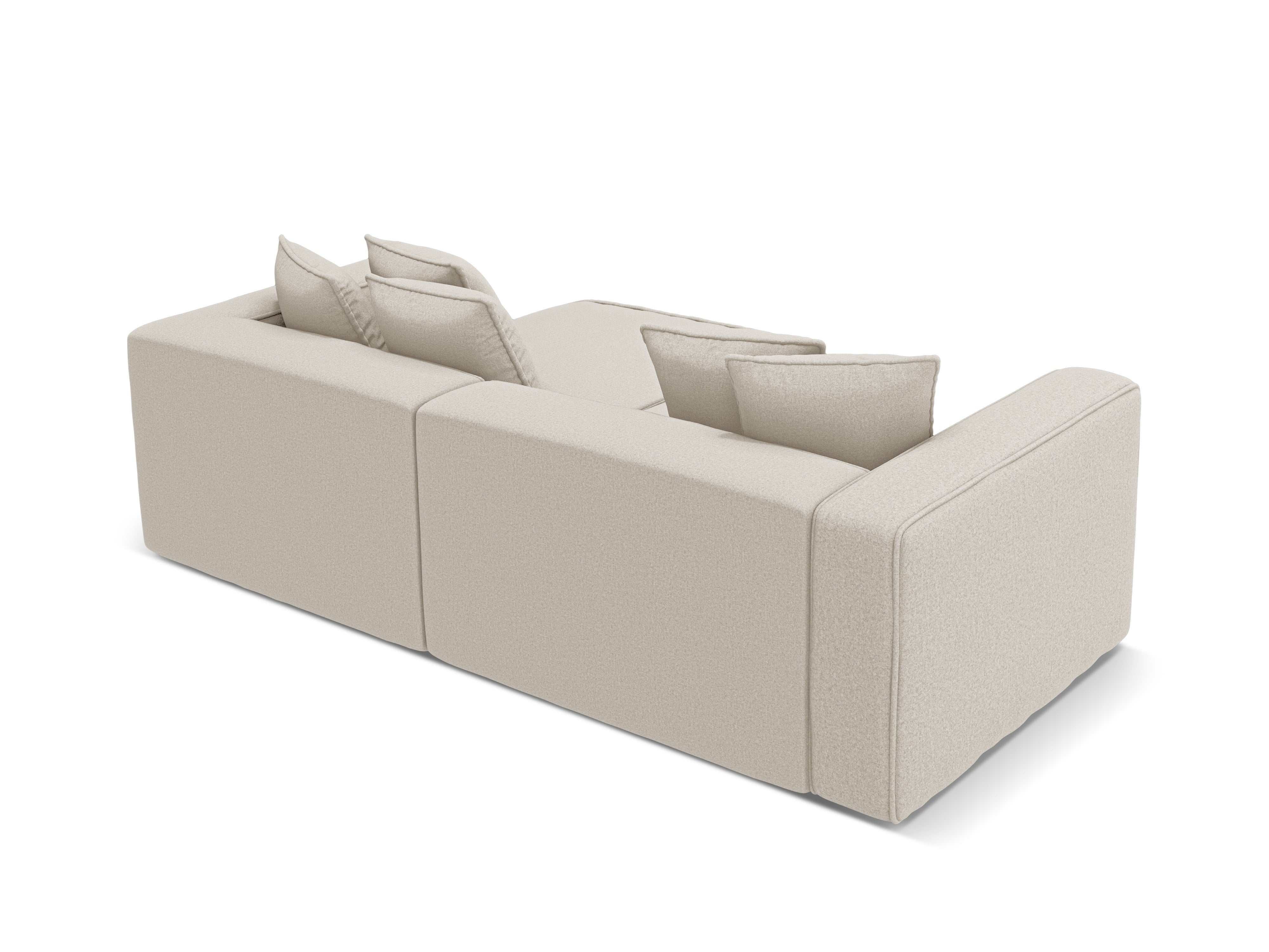 Left-sided corner sofa bed RIBES beige chenille