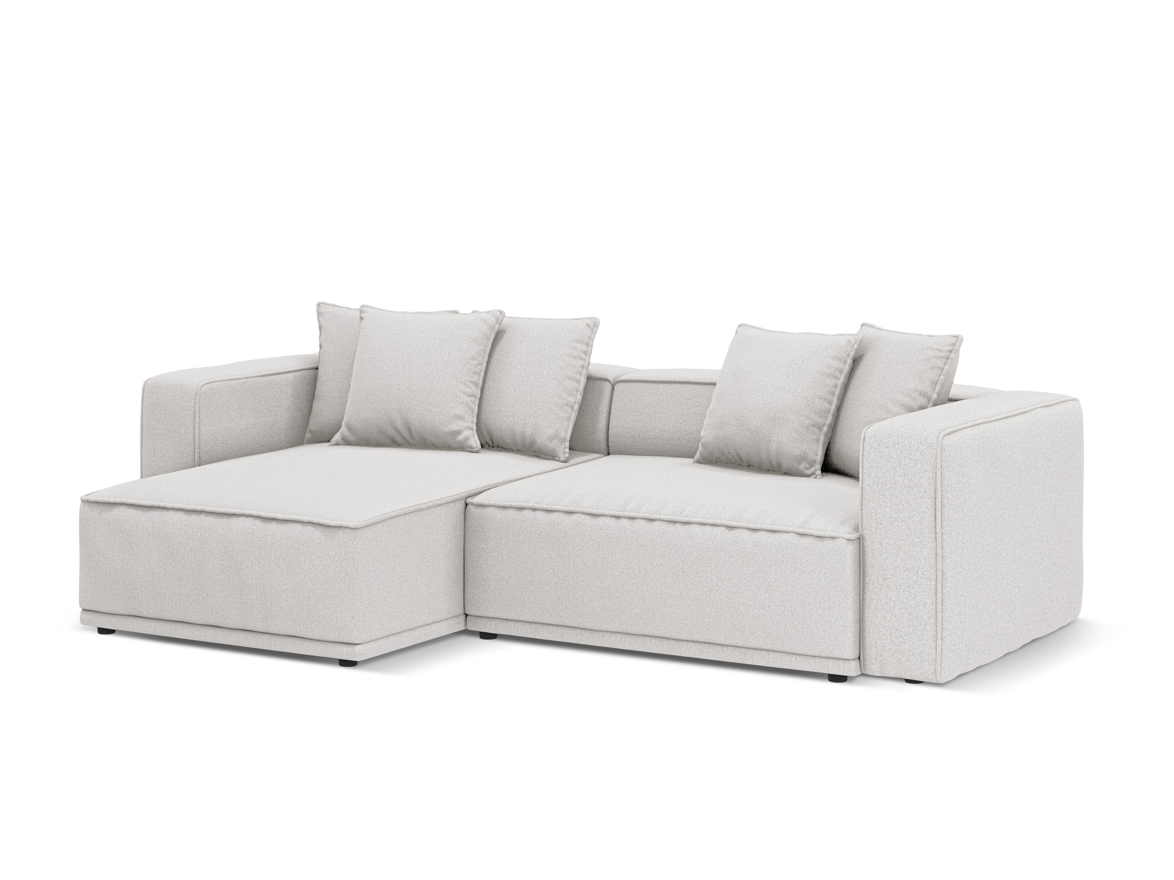 Left-sided corner sofa bed RIBES silver chenille