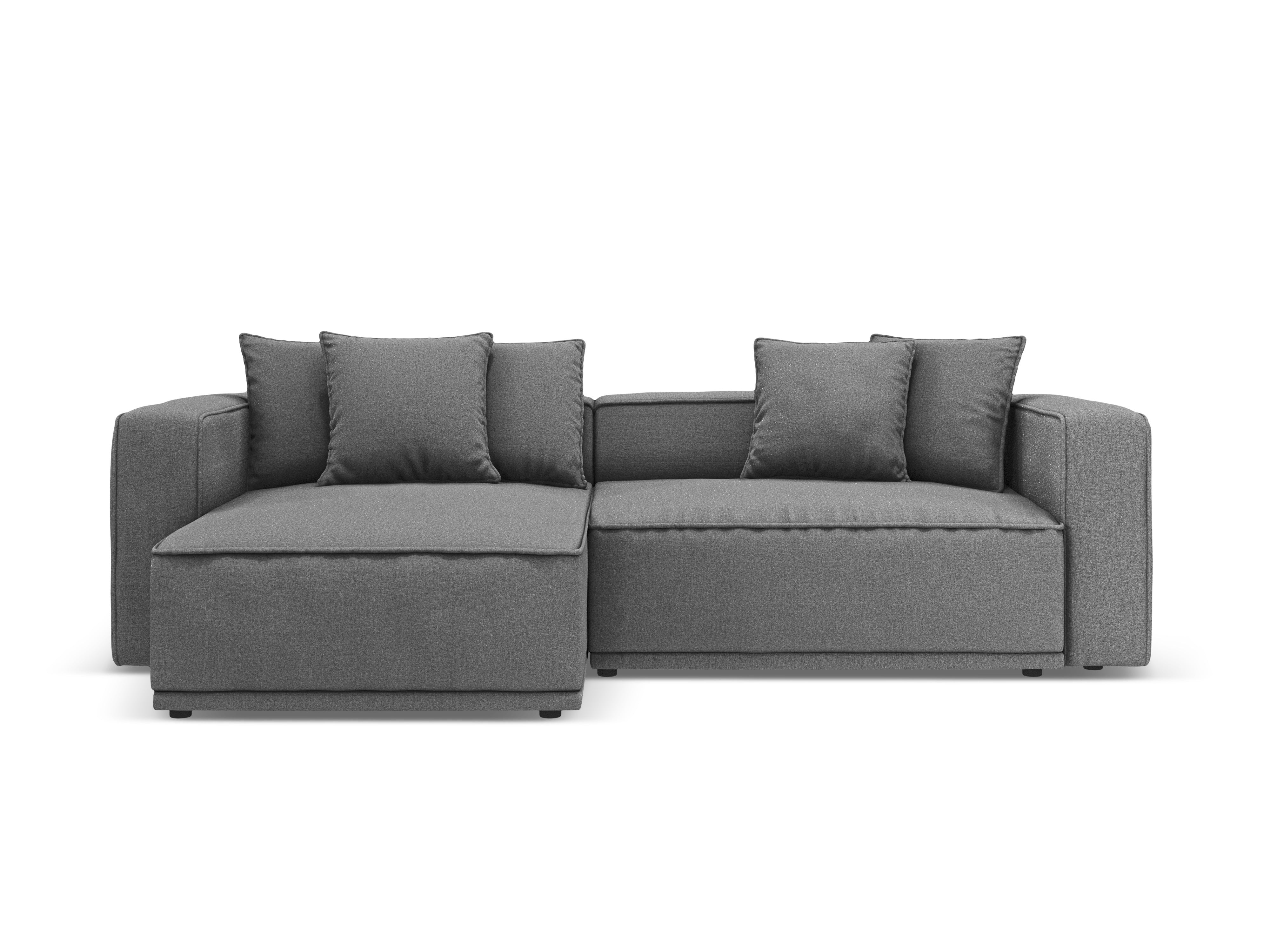 Left-sided corner sofa bed RIBES gray chenille