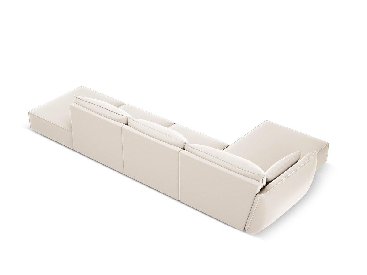 Links -Hand -Samt Vanda Beige offen Vanda
