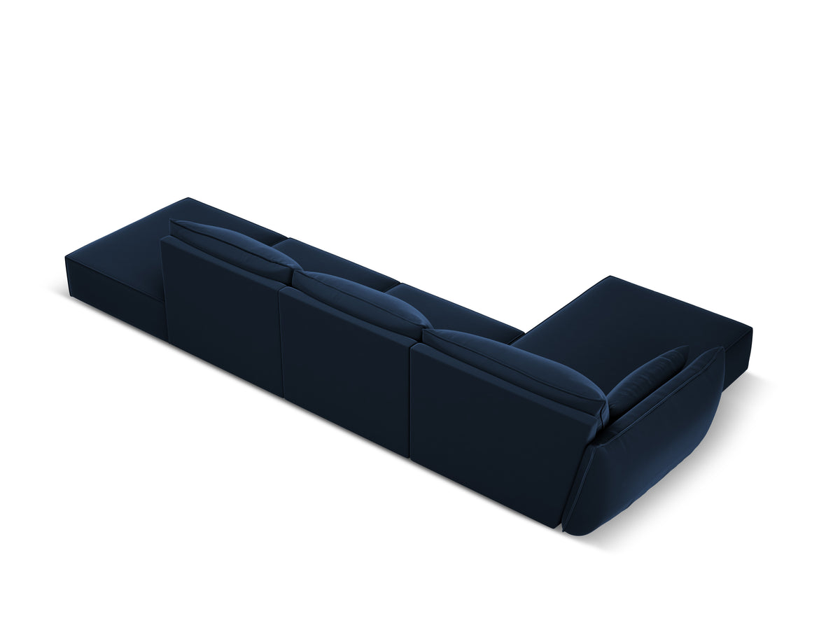 Links -Hand -Velvet -Ecke Offen Vanda Marine Blau