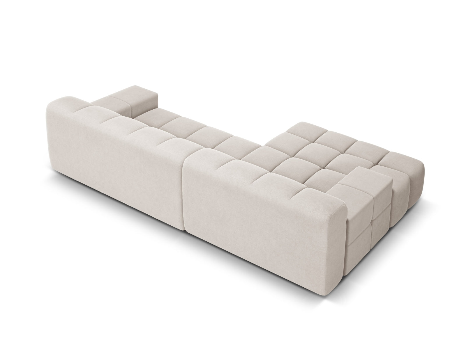 3-sitziger linker Ecksofa AGAVE hellbeige Chenille