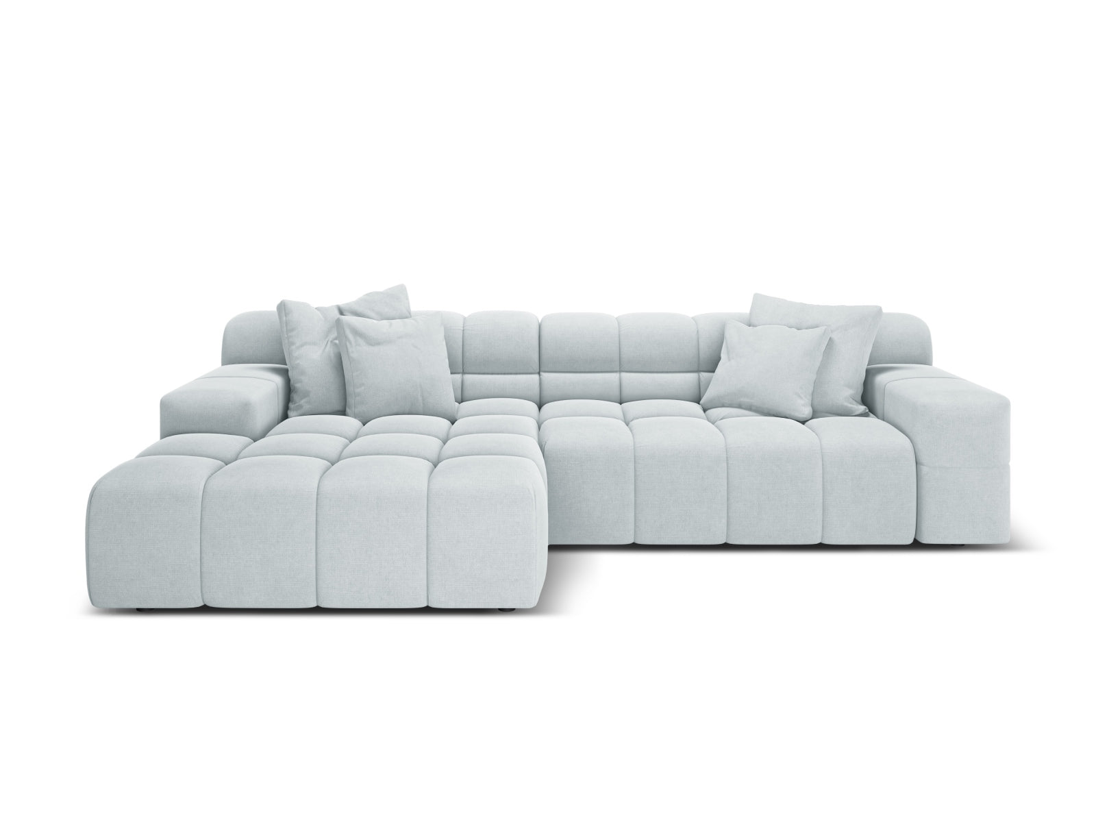 Left-facing 3-seater sofa AGAVE gray chenille
