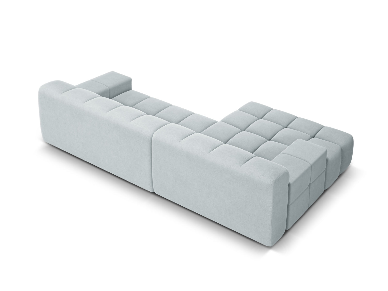 Left-facing 3-seater sofa AGAVE gray chenille
