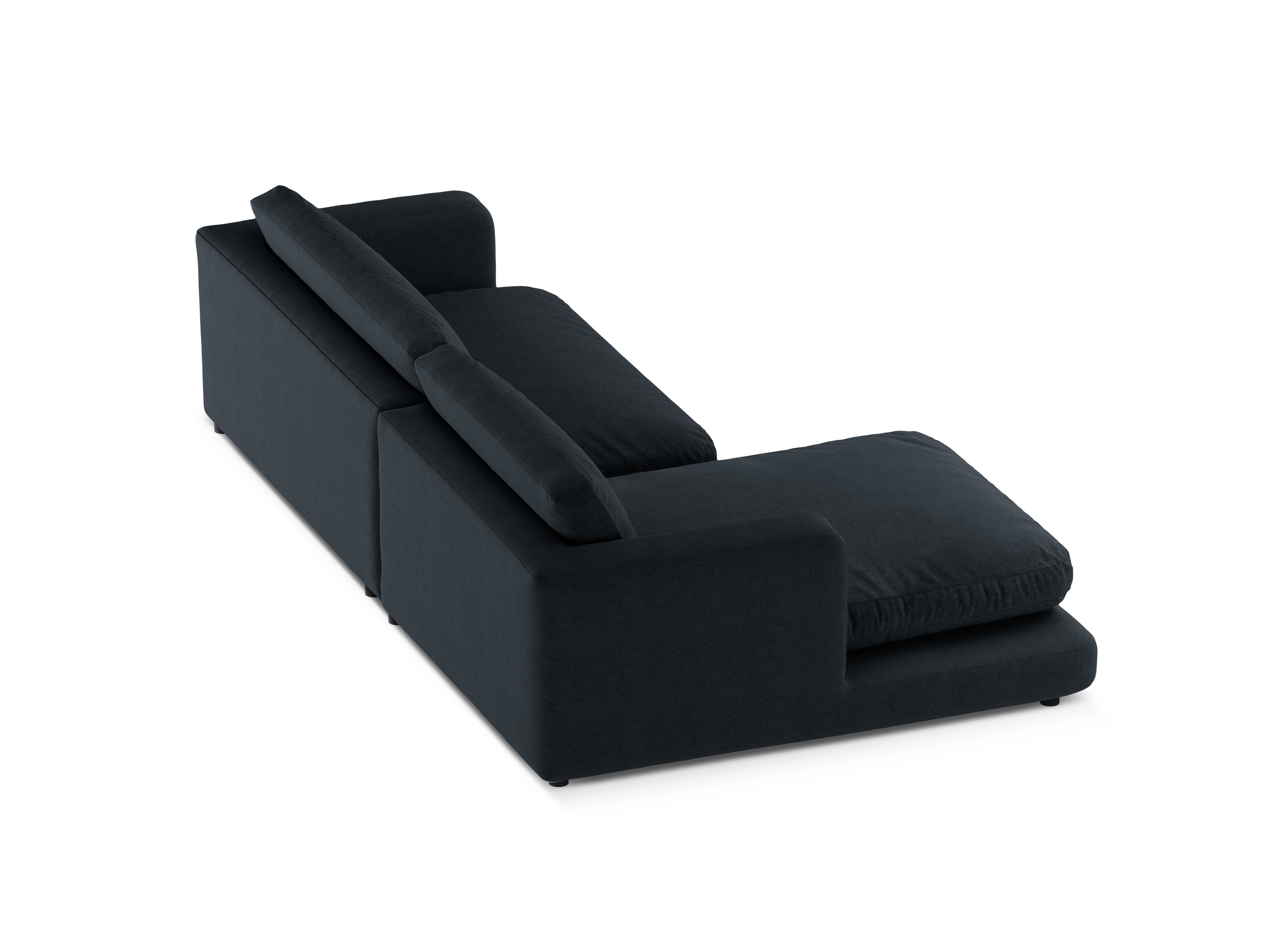 Left-sided corner sofa DAPHNE black chenille