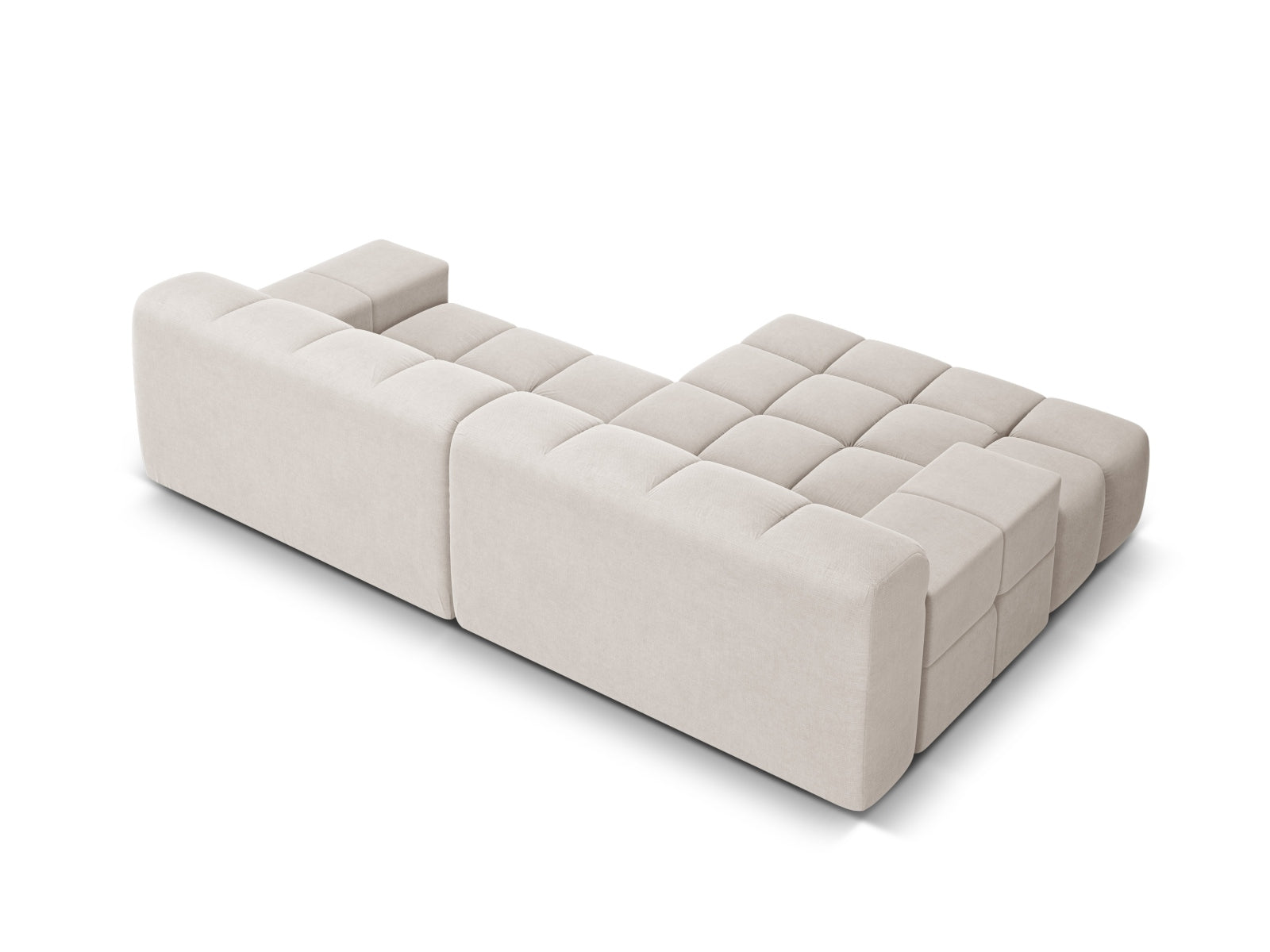 Zweisitzer-Ecksofa links AGAVE hellbeige Chenille