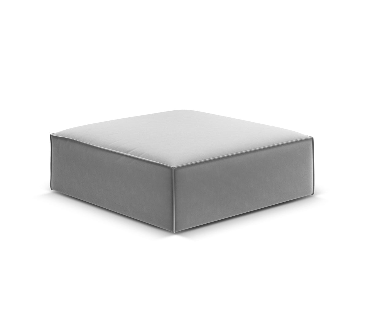 Vanda Grey Velvet Pouf