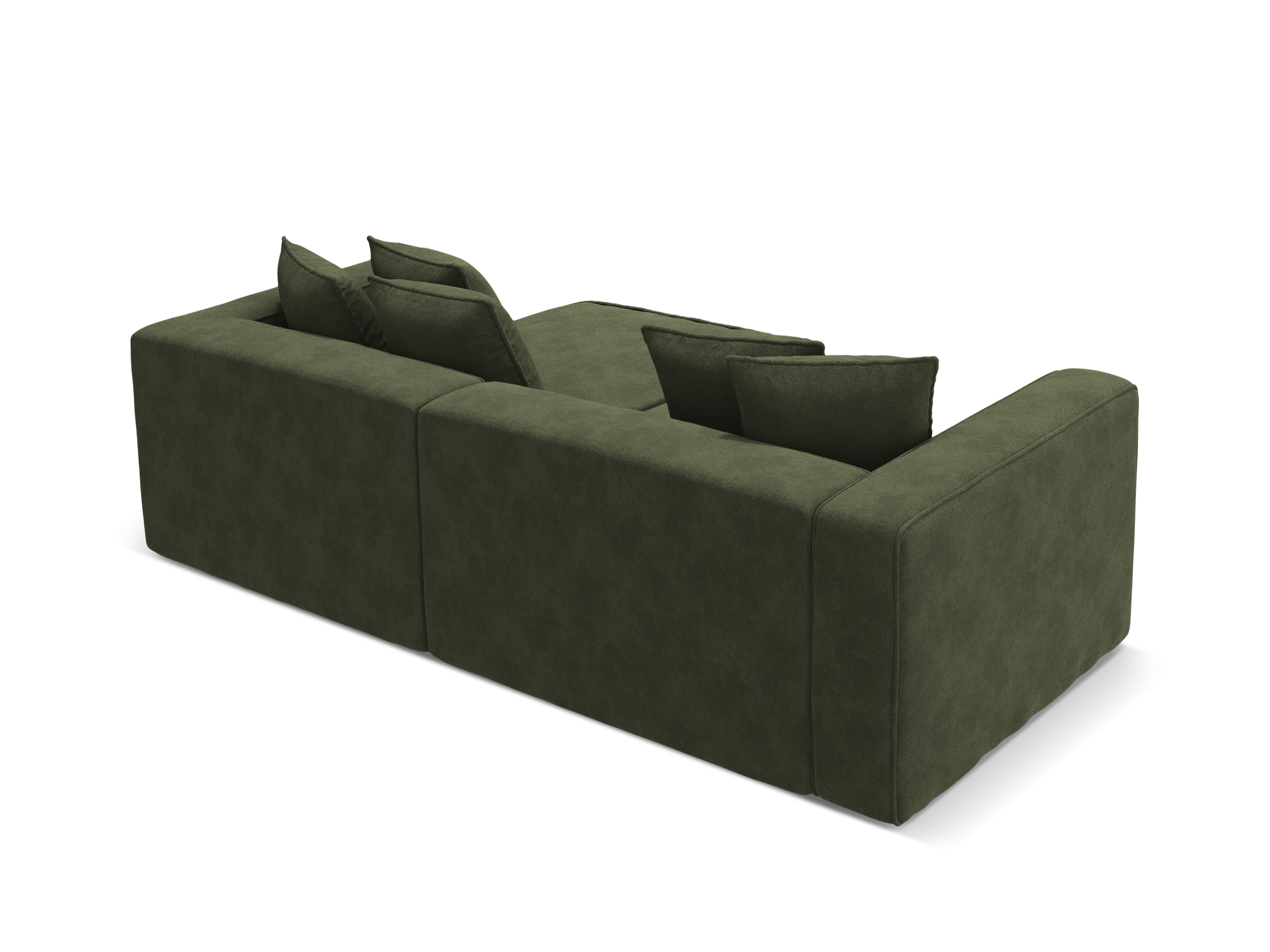 Right-facing velvet corner sofa bed RIBES green