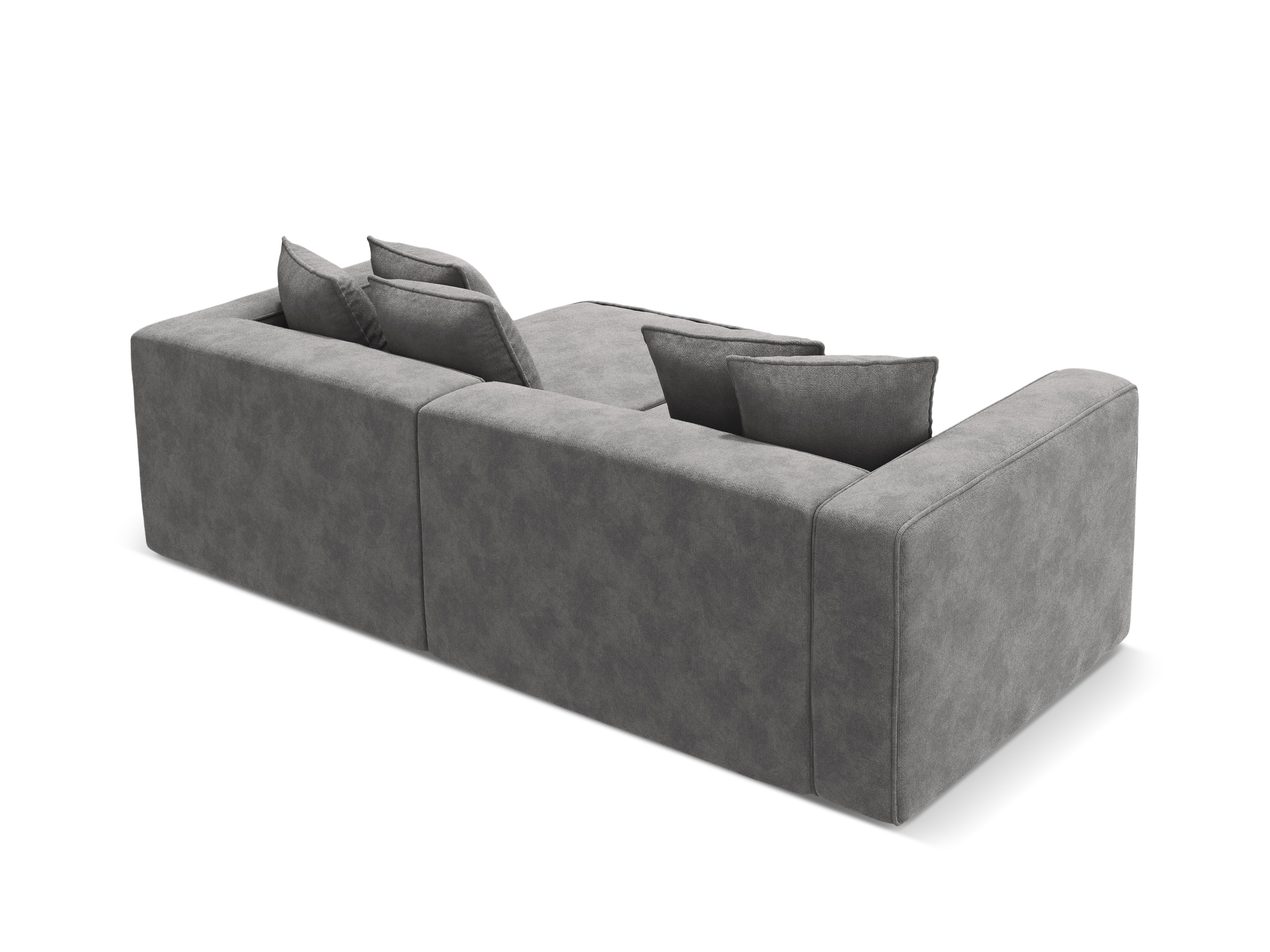 Right-facing velvet corner sofa bed RIBES gray