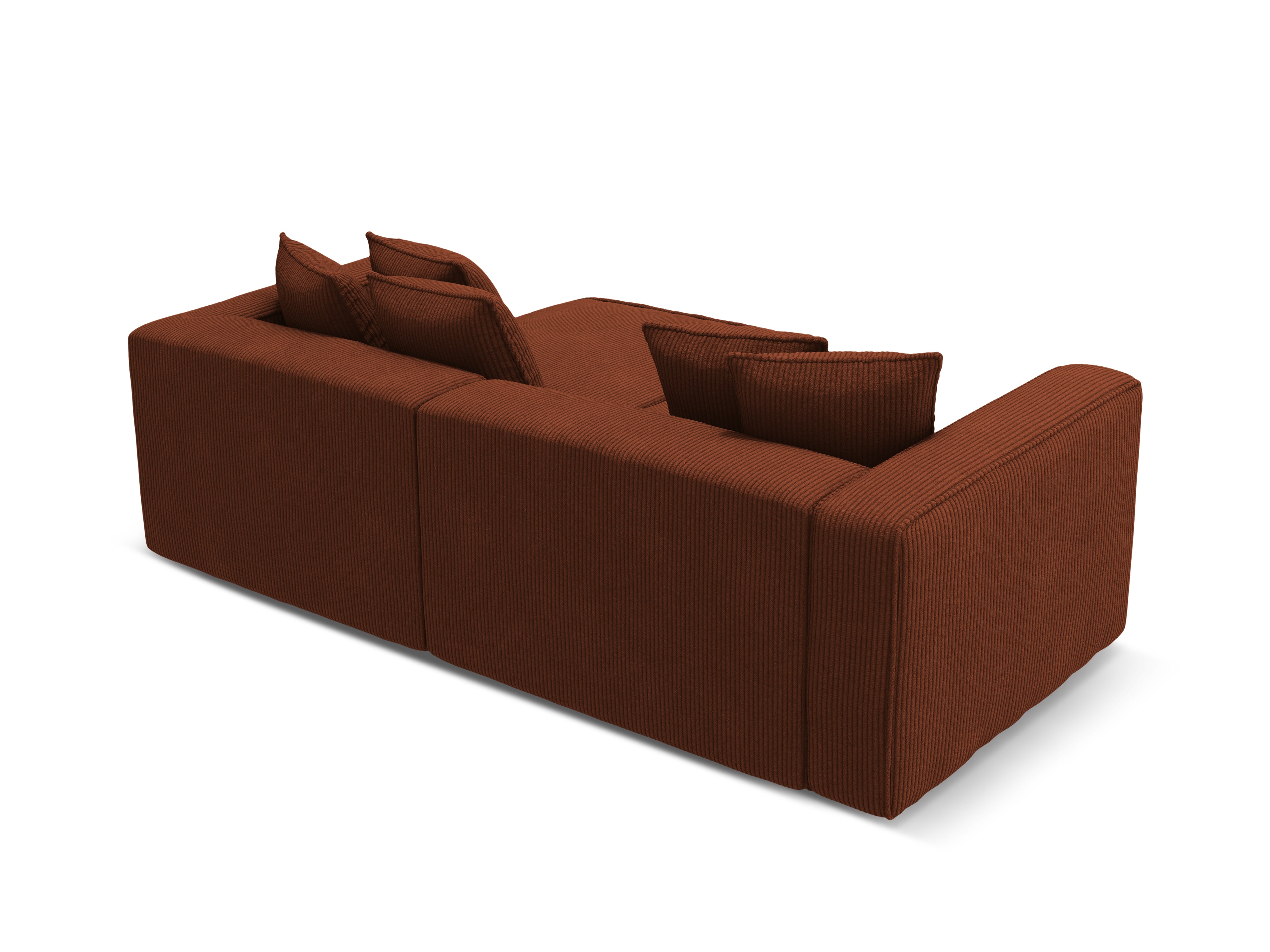 Right-sided corner sofa bed RIBES brick corduroy