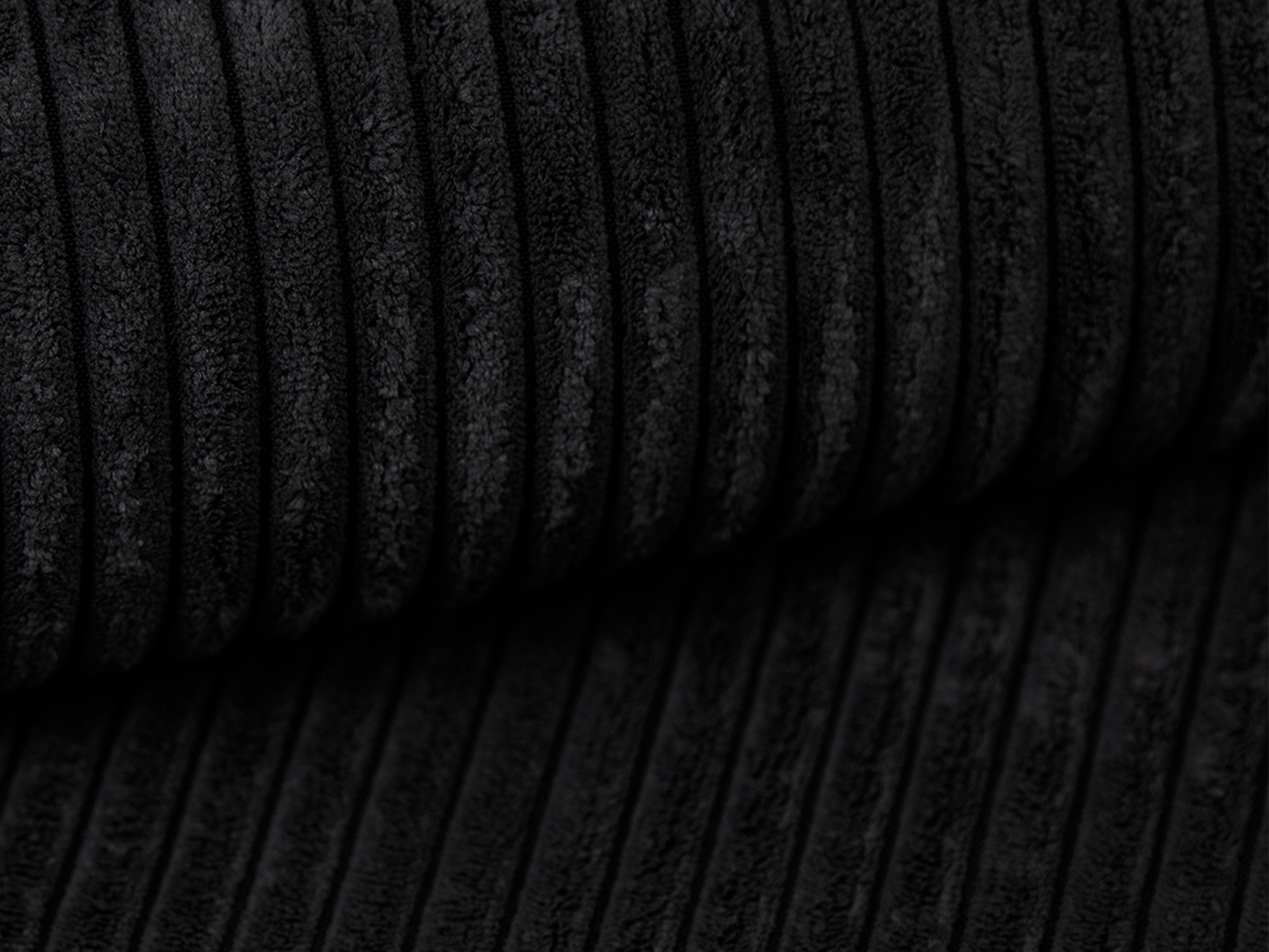 Right-sided corner sofa bed RIBES black corduroy