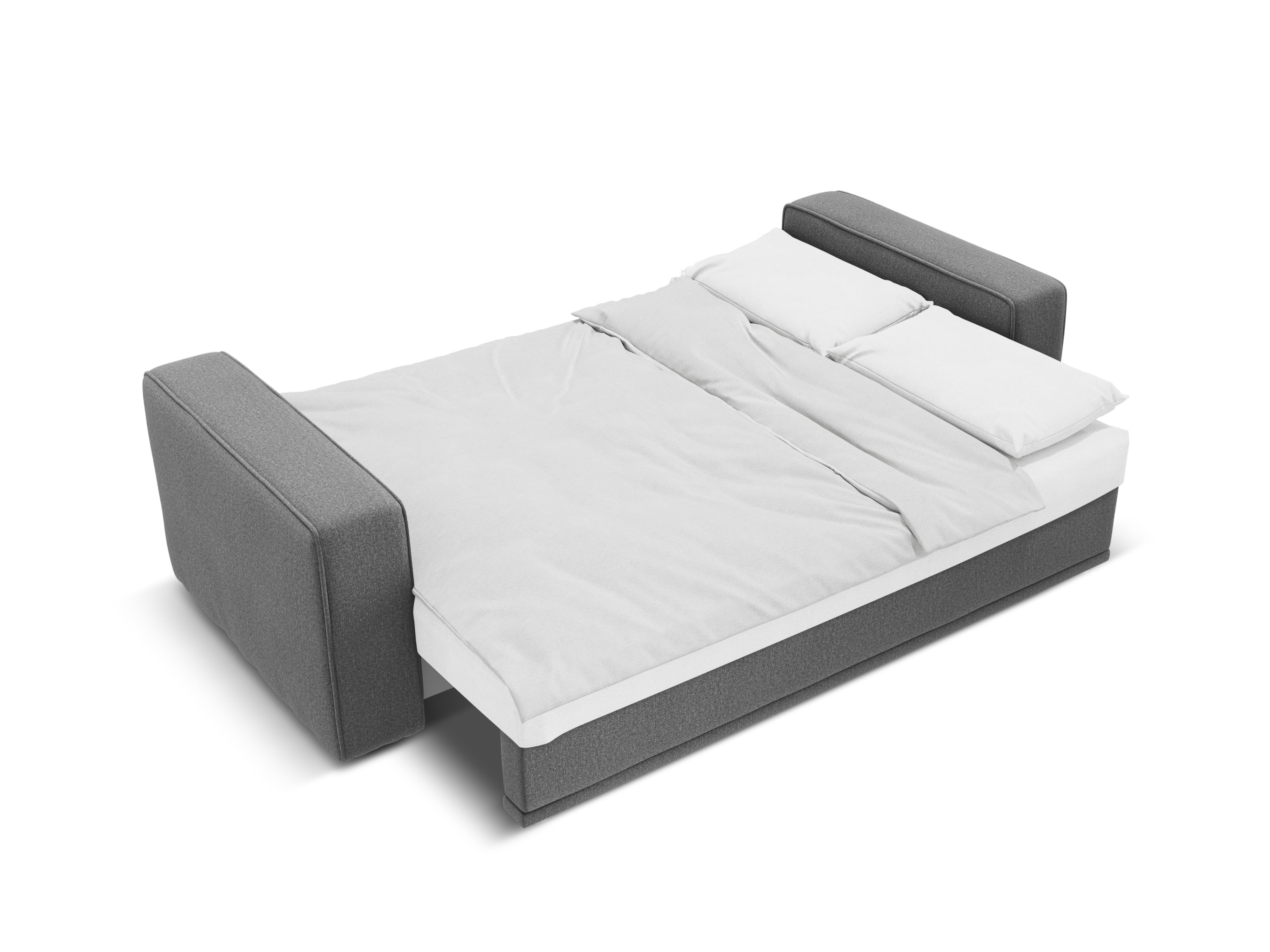 Right-sided corner sofa bed RIBES gray chenille