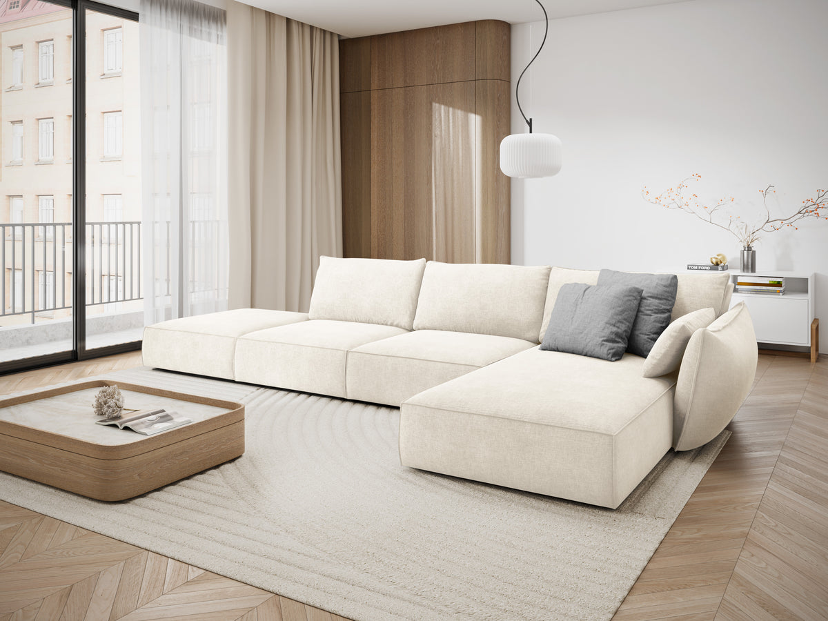 Ecke im Szenil -Stoff rechts -offenes Vanda Light Beige