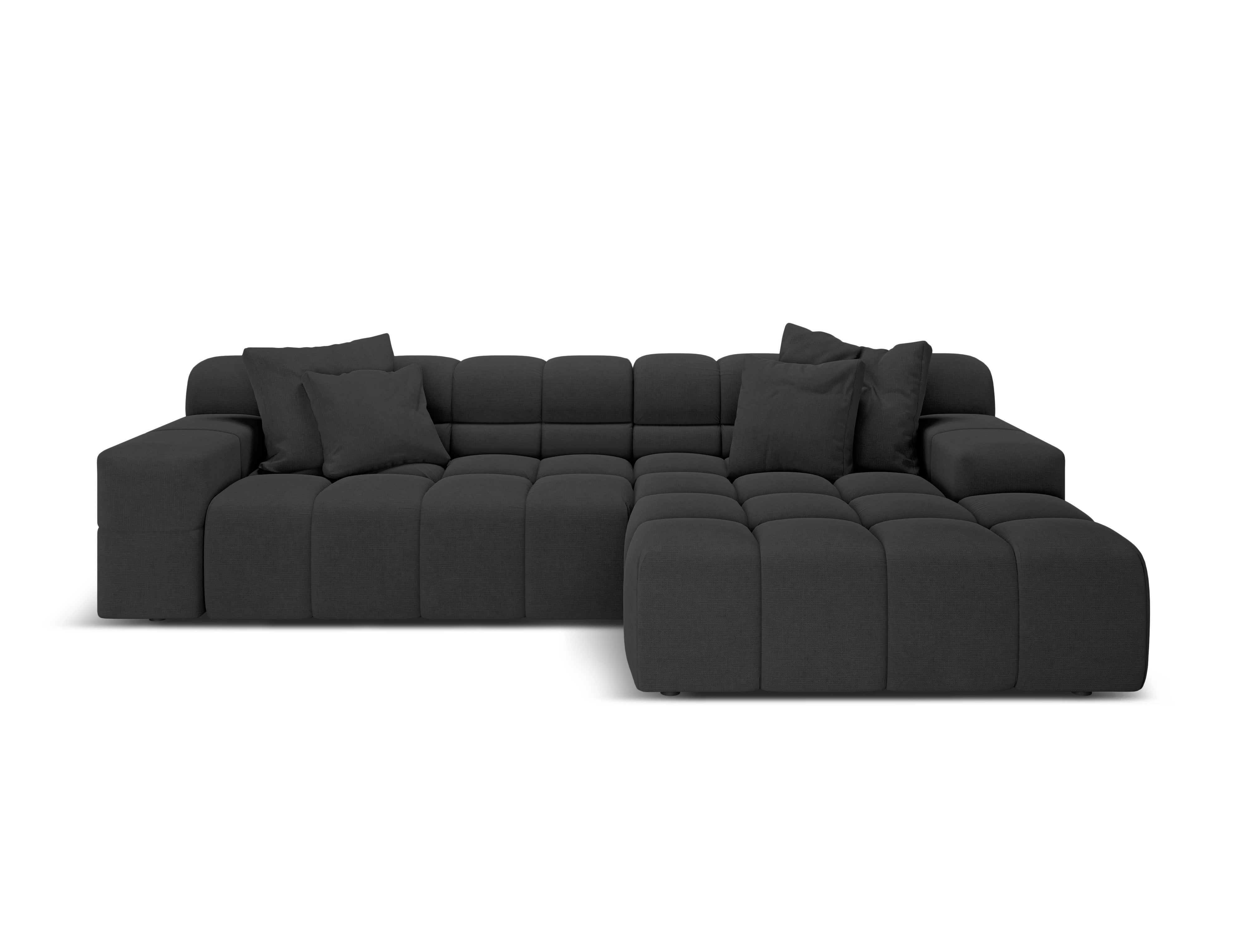 3-seater right-facing corner sofa AGAVE anthracite chenille