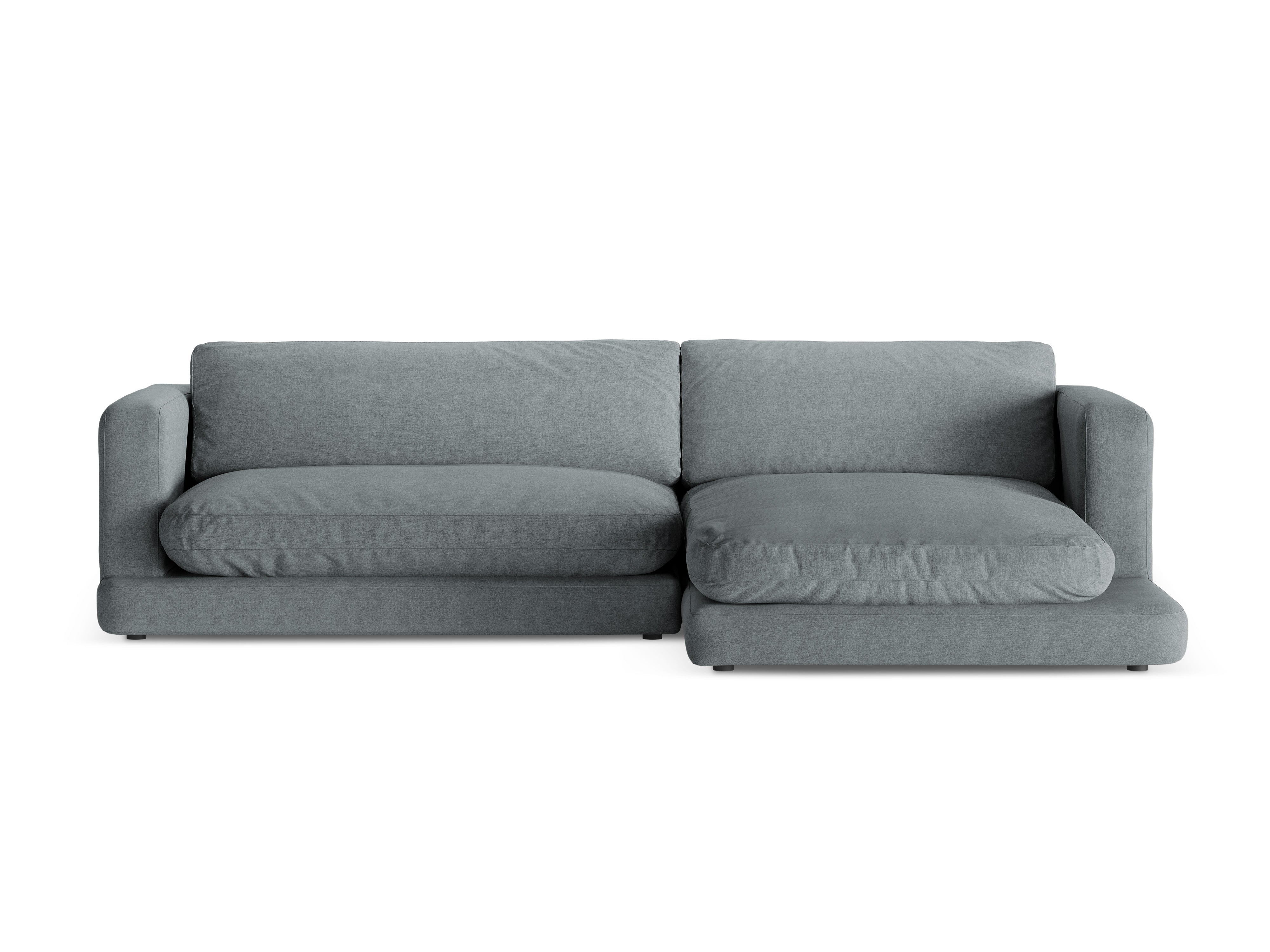 Right-sided corner sofa DAPHNE dark gray chenille