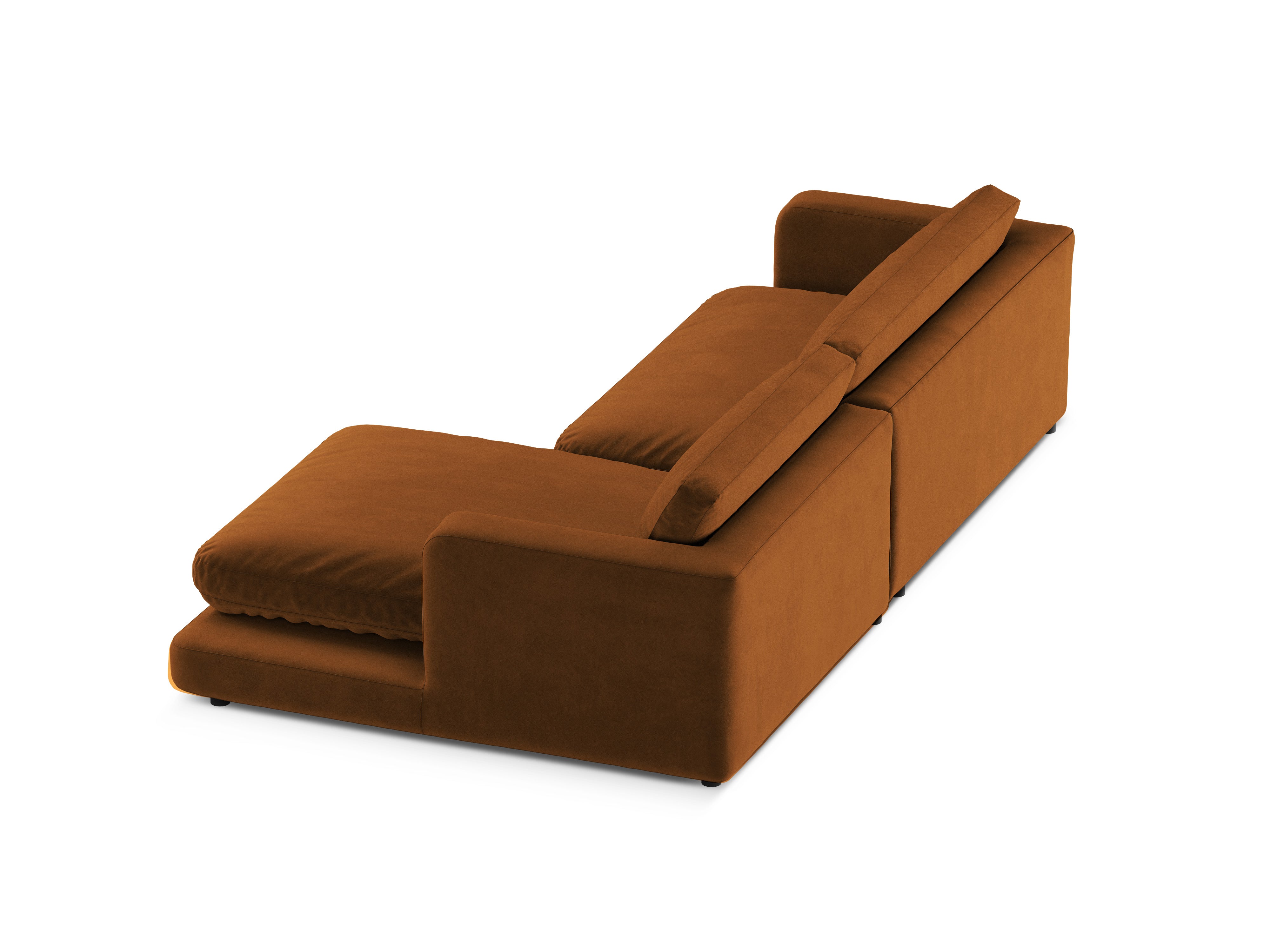 Samt-Ecksofa rechts DAPHNE kupfer