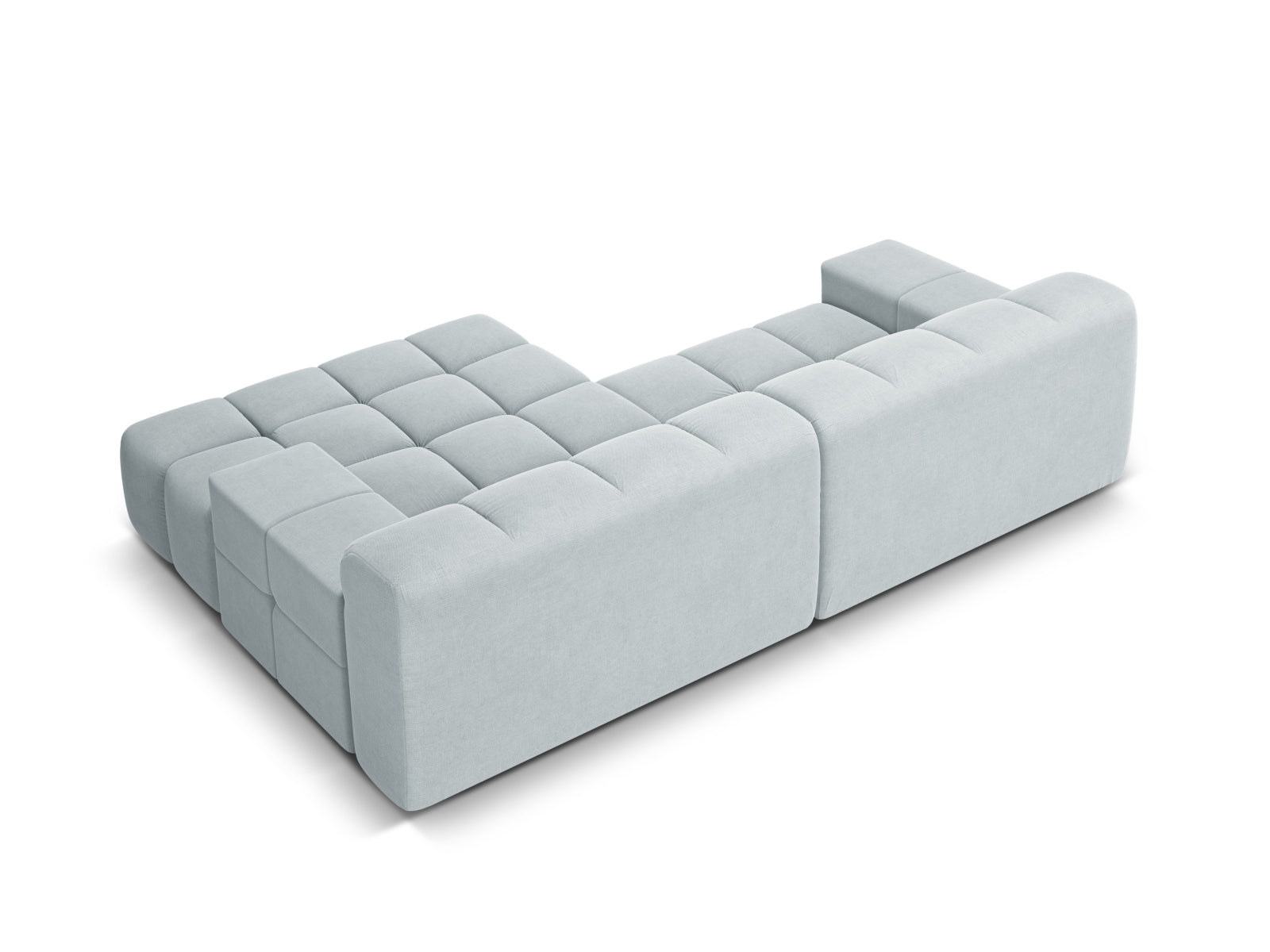 Right-facing 2-seater corner sofa AGAVE gray chenille