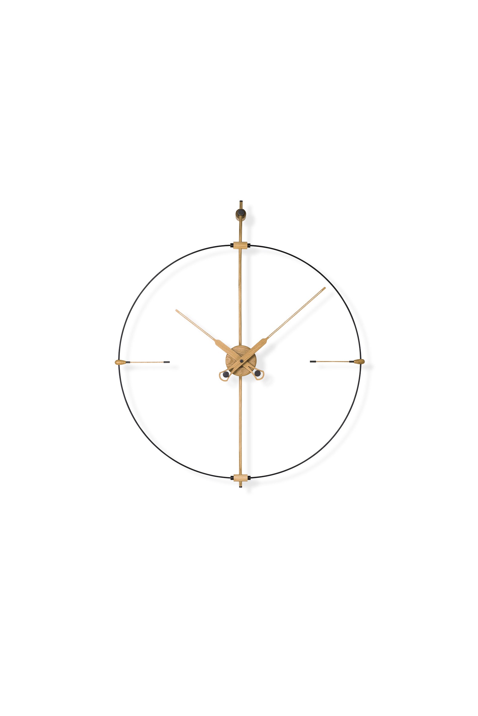 MINI BILBAO PREMIUM wall clock oak wood with black finish