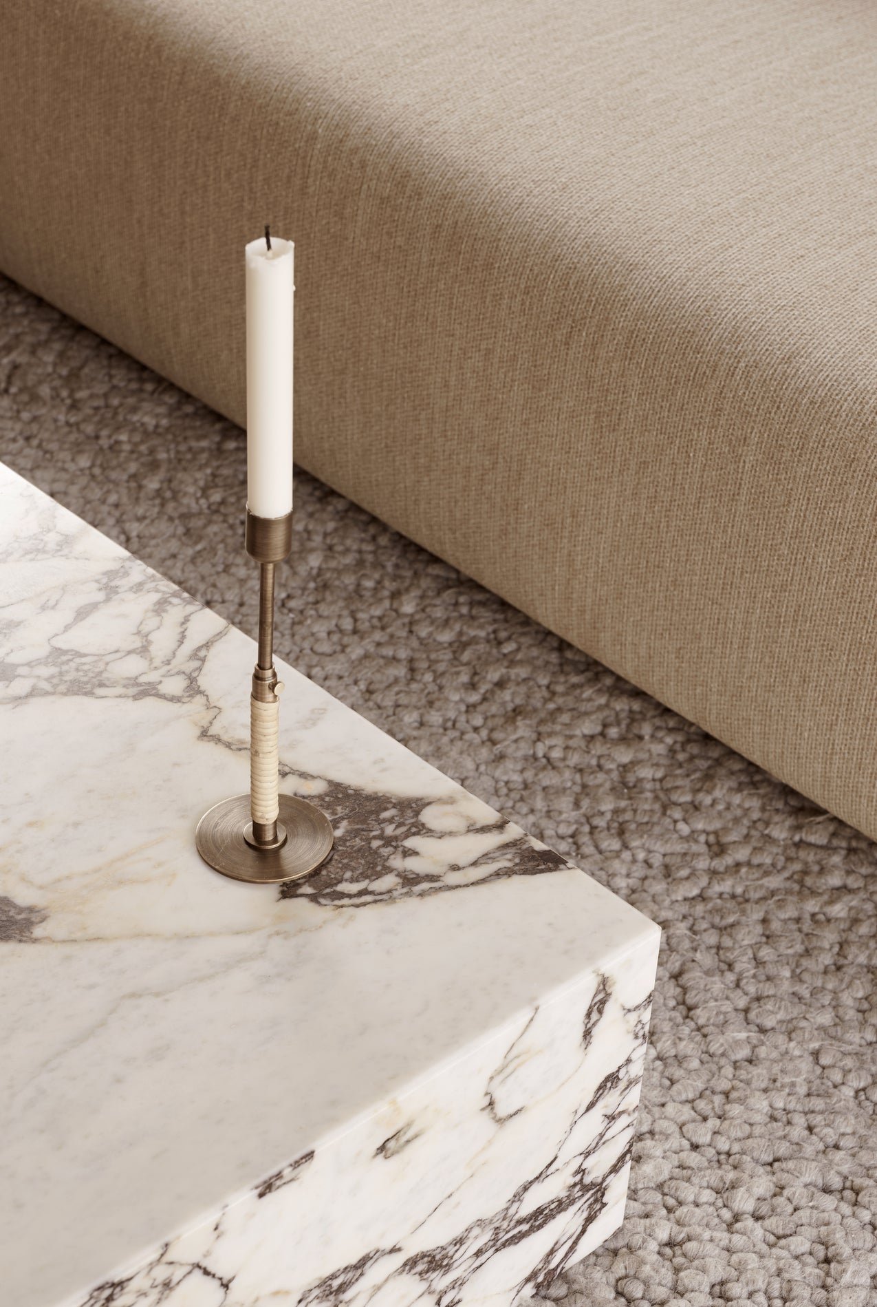 DUCA polished brass candlestick