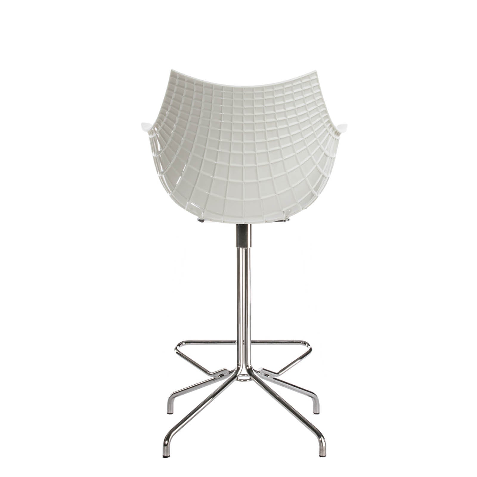 White meridiana hoker with a chrome base