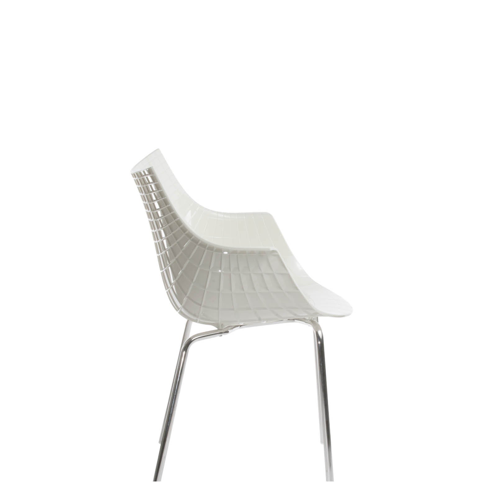 White Meridiana chair with a chrome base