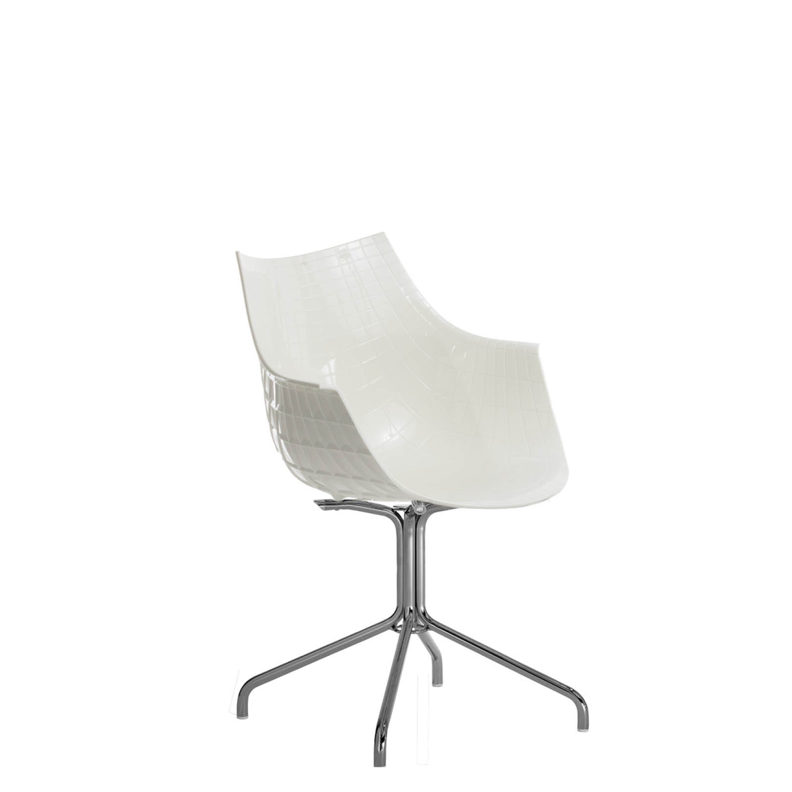 White Meridiana chair with a chrome base