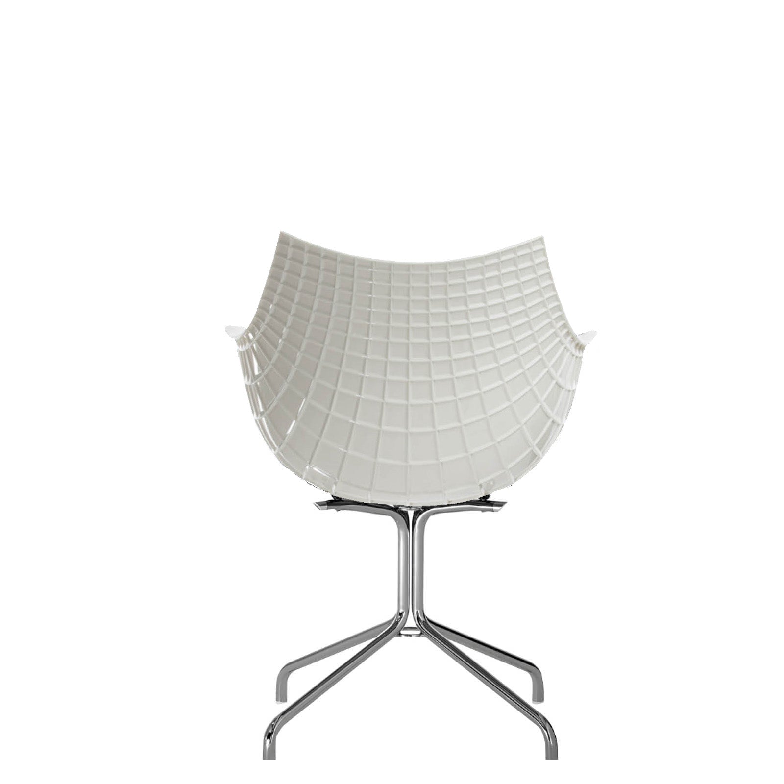 White Meridiana chair with a chrome base