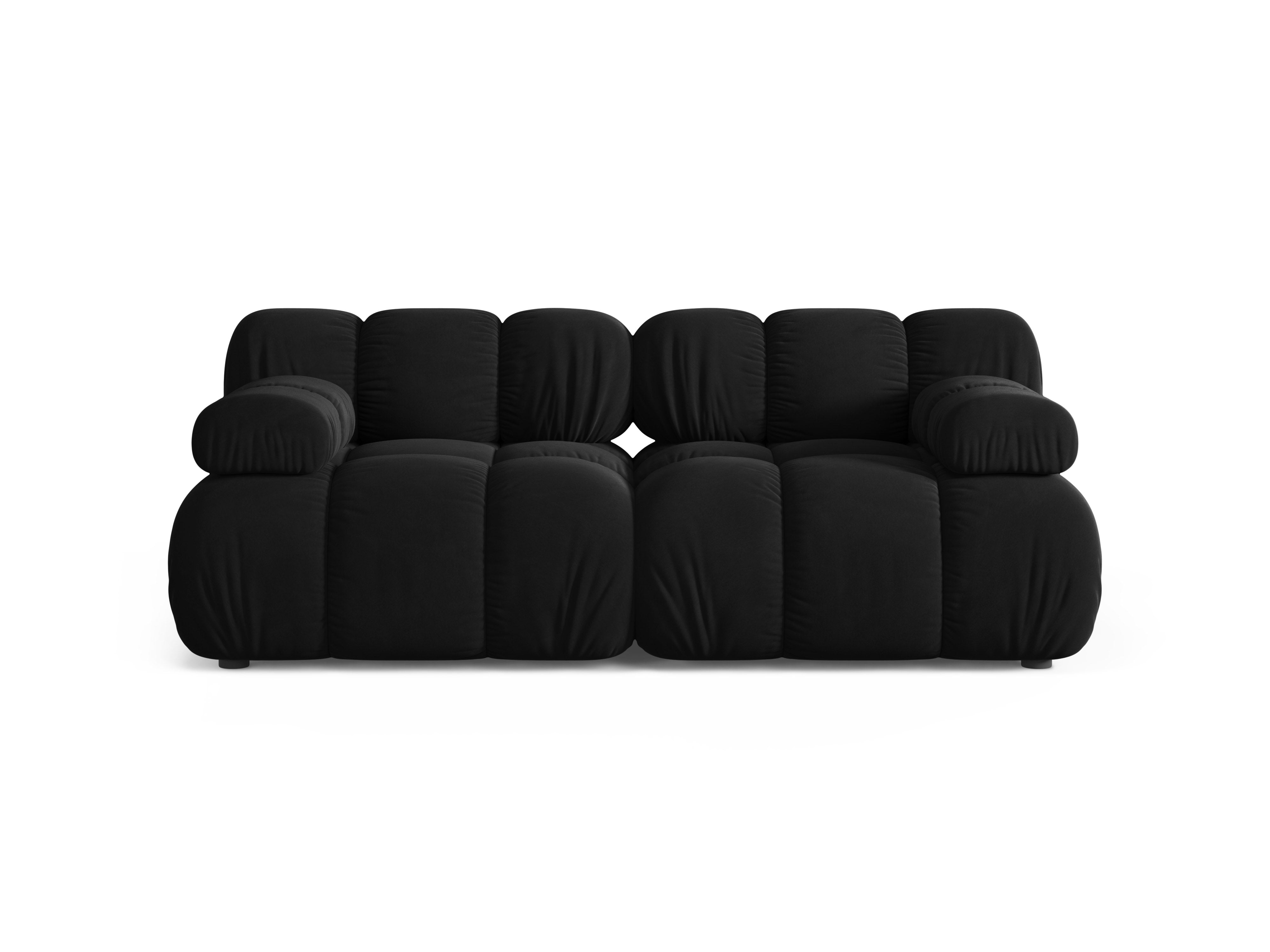 Modulares Samtsofa für 2 Personen BELLIS in Schwarz