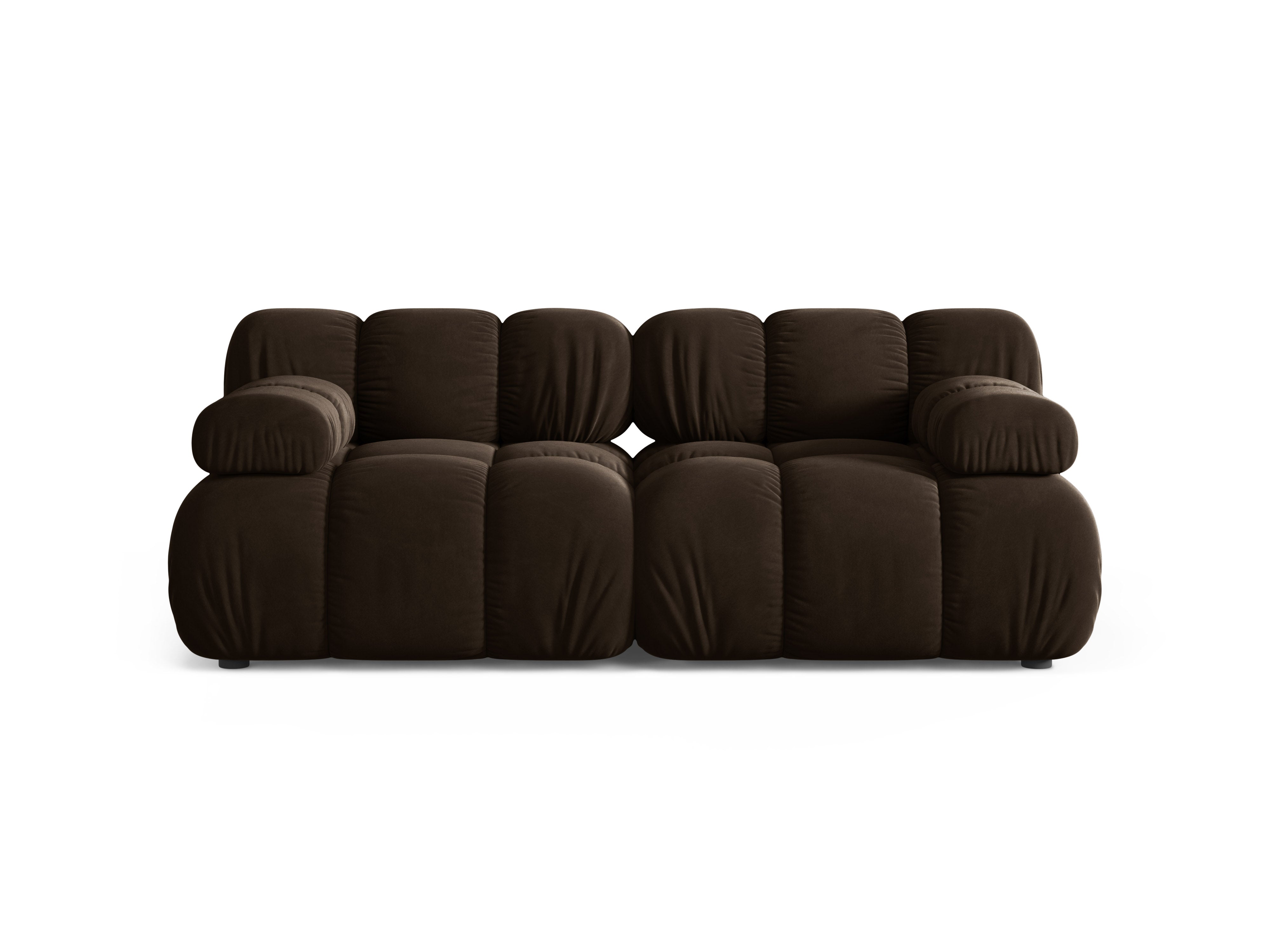 Modulares Samtsofa für 2 Personen BELLIS in Schokoladenfarbe