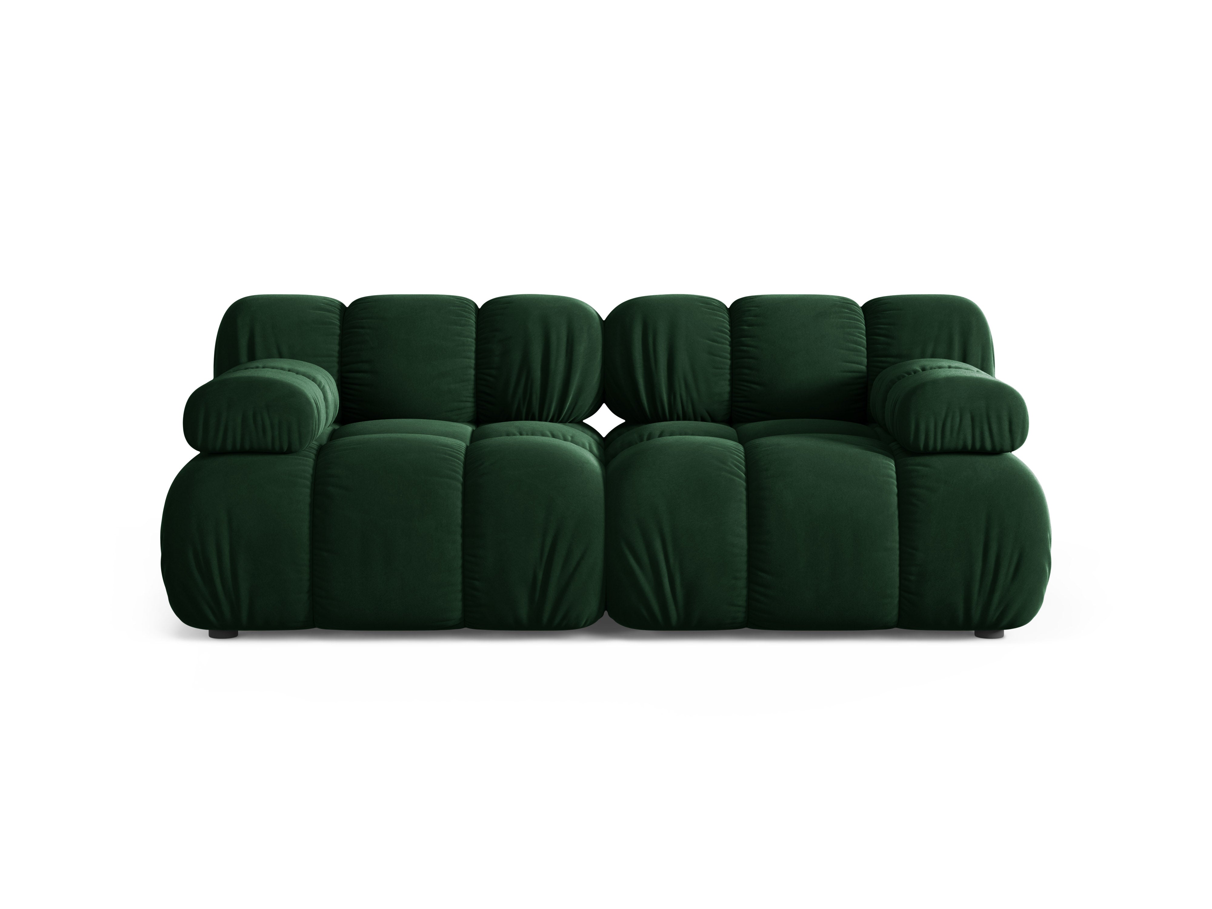 Modulares Samtsofa für 2 Personen BELLIS in Flaschengrün