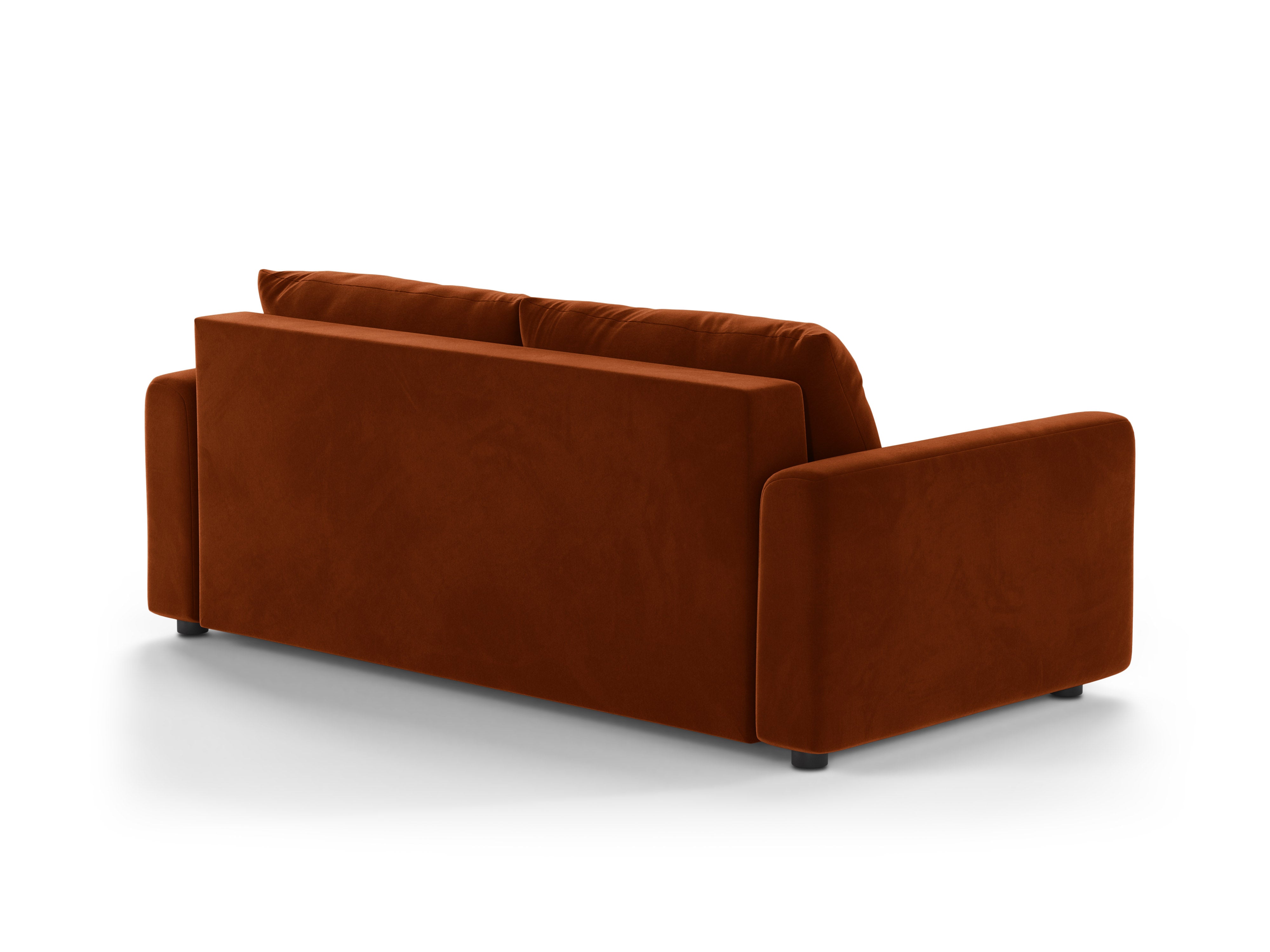 Velvet 3-Seater Sofa with Sleeping Function DAVID Terracotta
