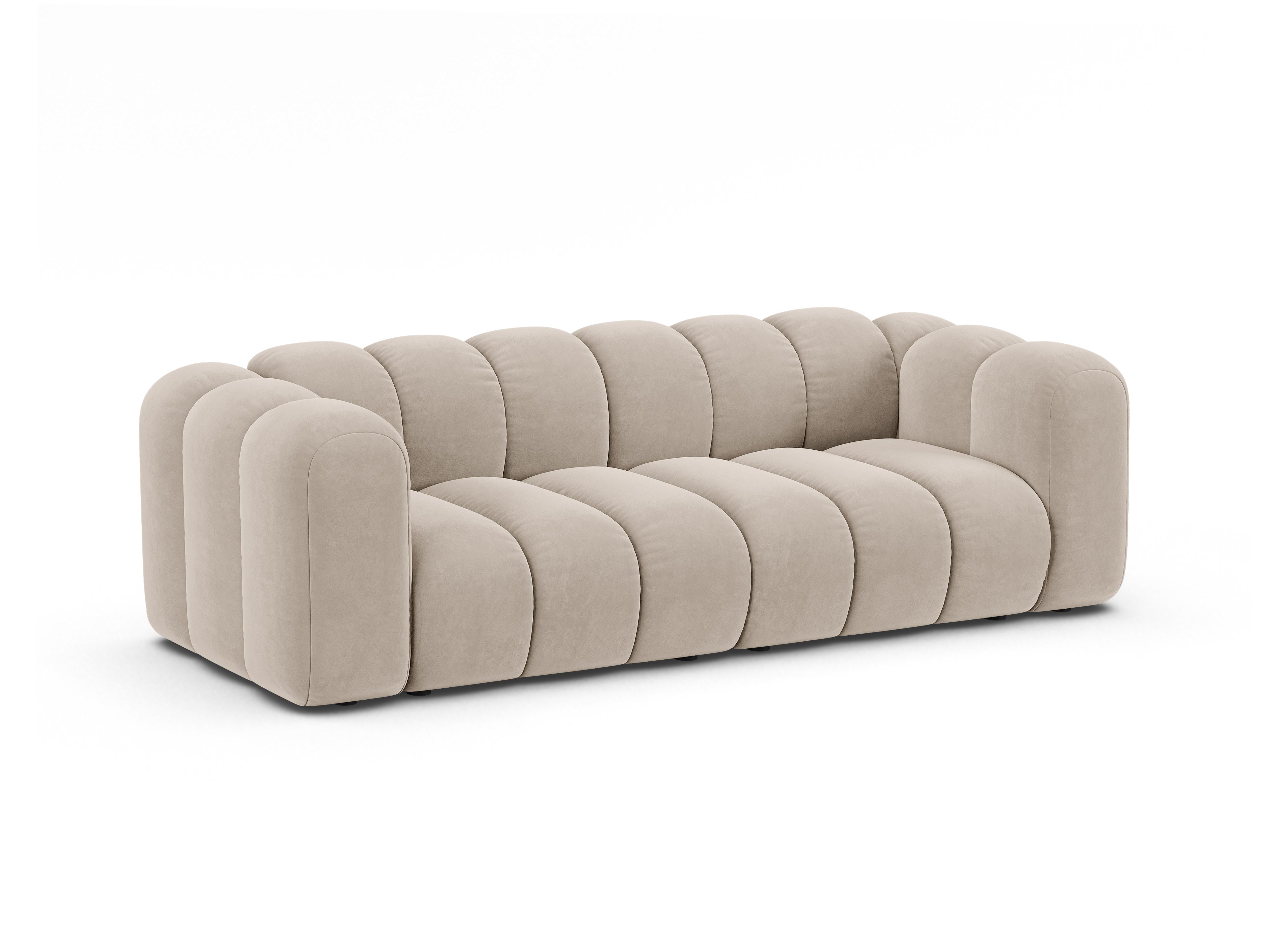 Sofa aus Samt 3-sitzig LUPINE beige