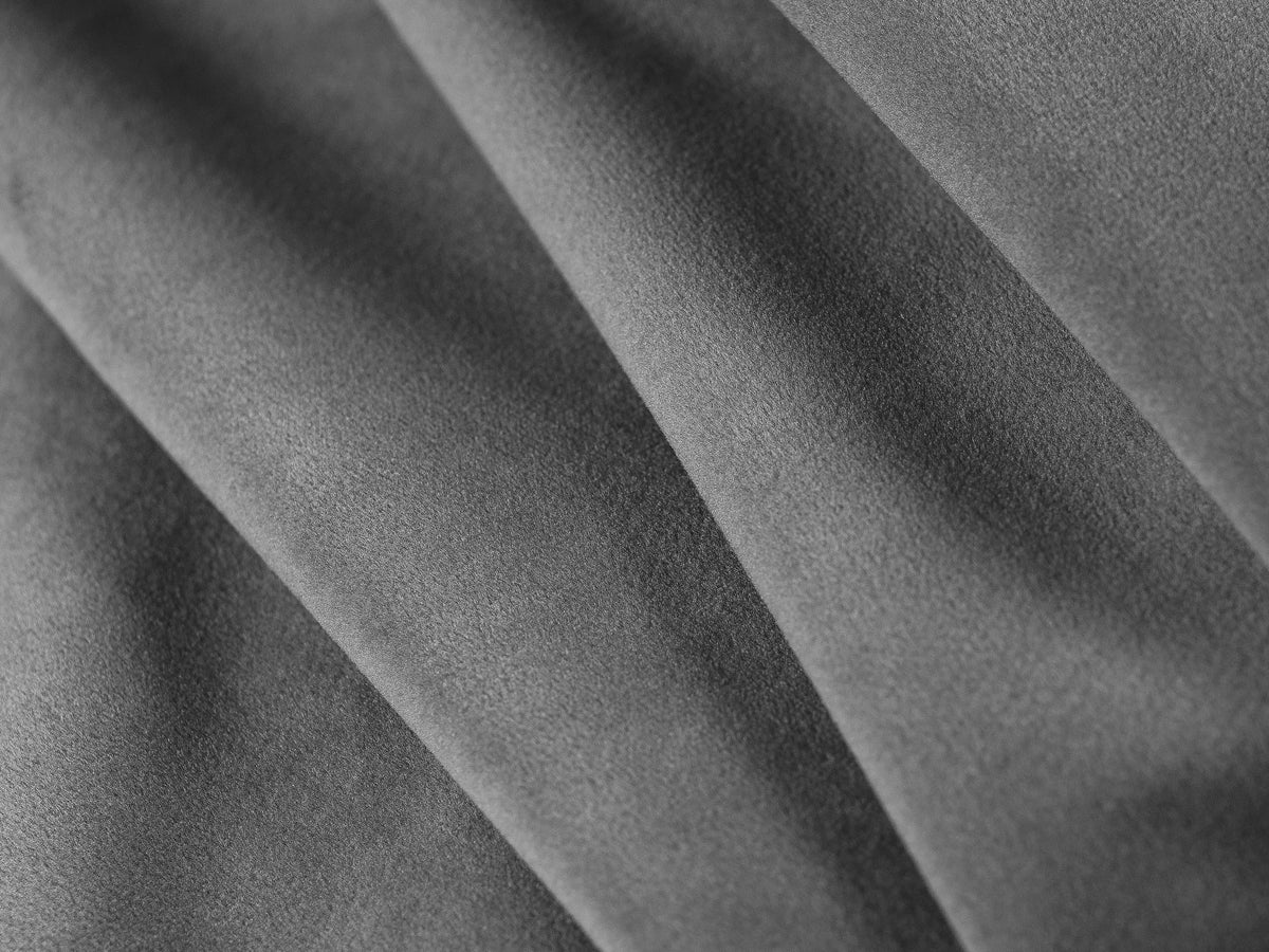 Sofa aksamitna 3-osobowa LUPINE szary do salonu – Micadoni