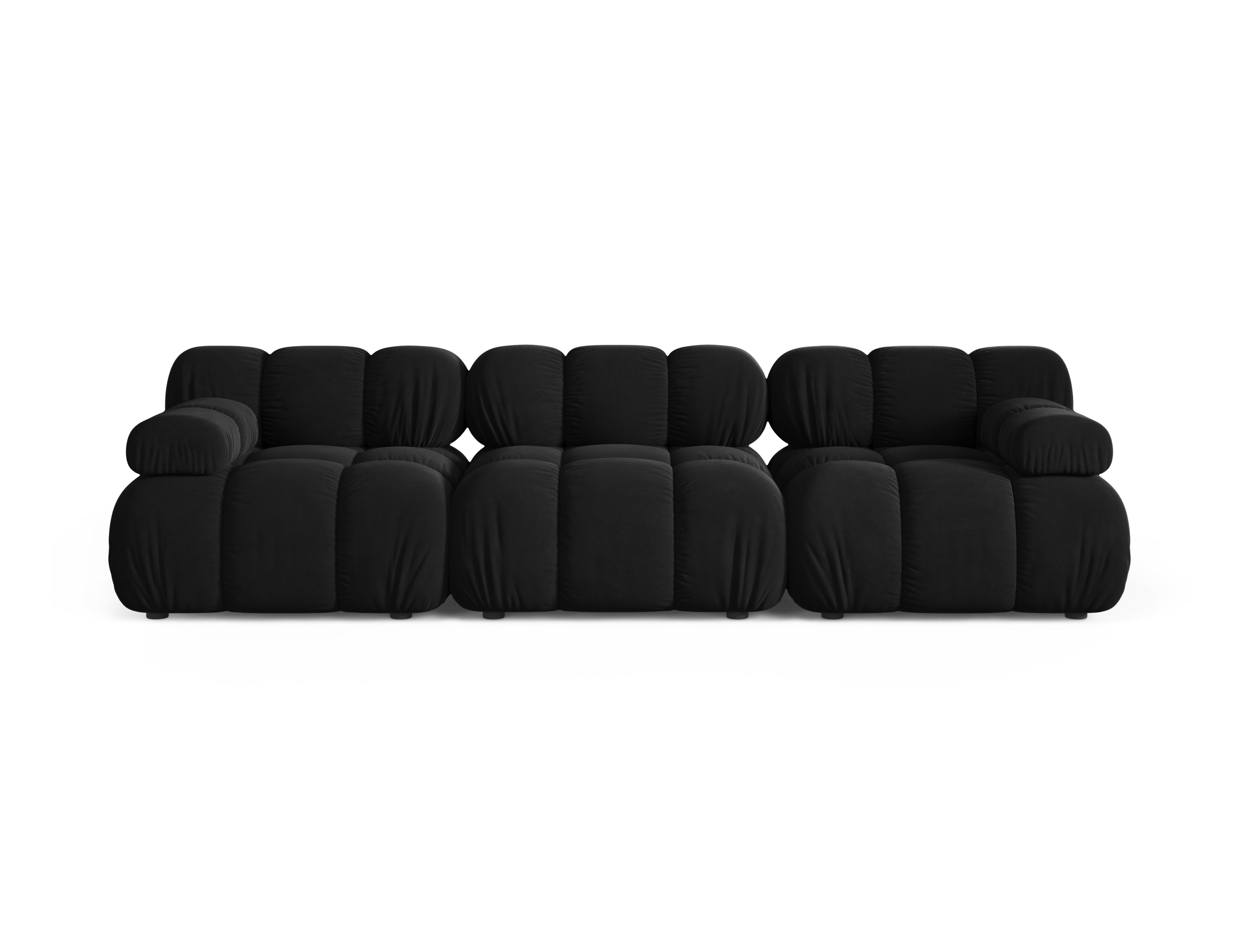 Modulares 3-Sitzer-Sofa aus Samt BELLIS in Schwarz