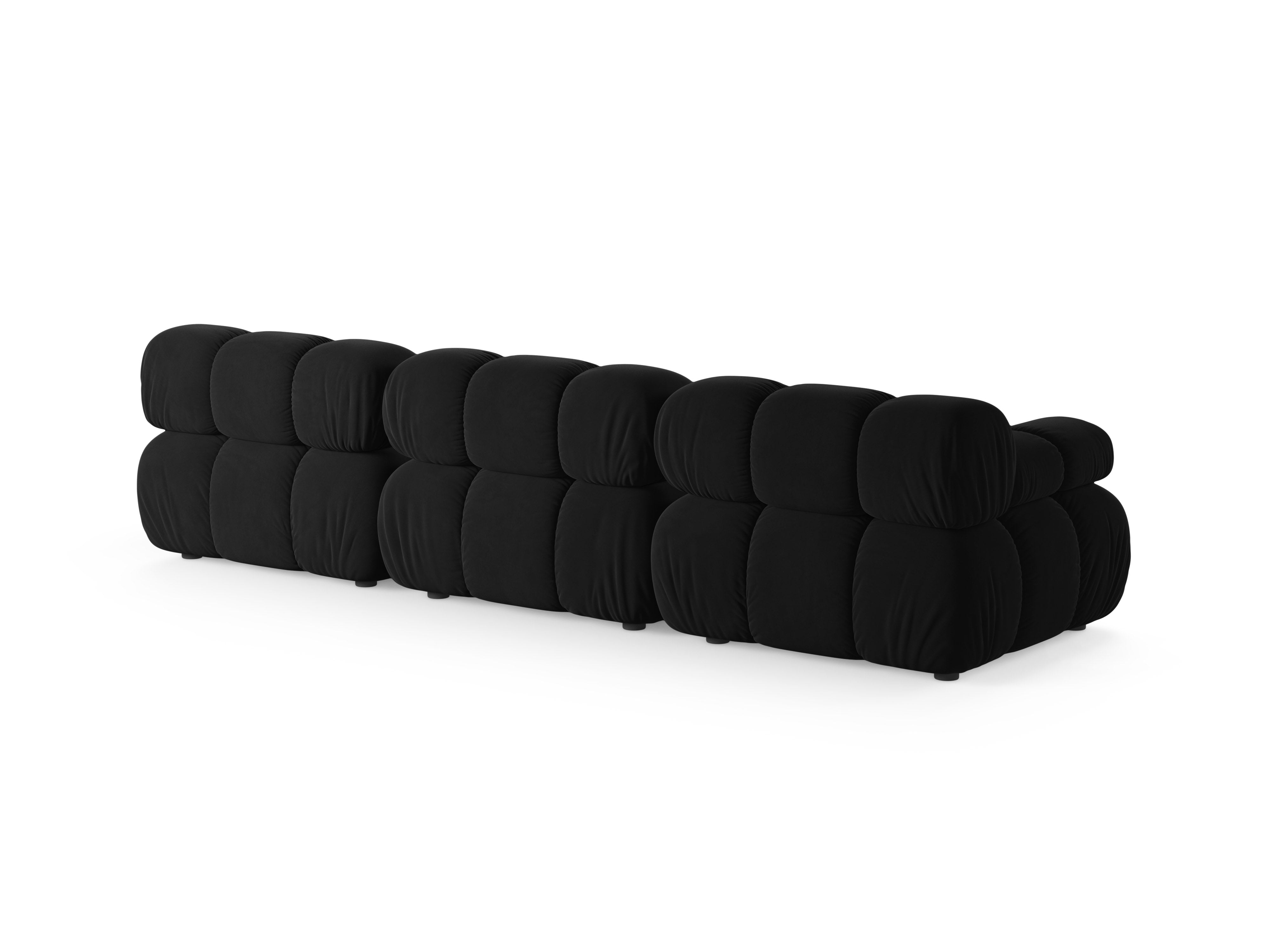 Modulares 3-Sitzer-Sofa aus Samt BELLIS in Schwarz