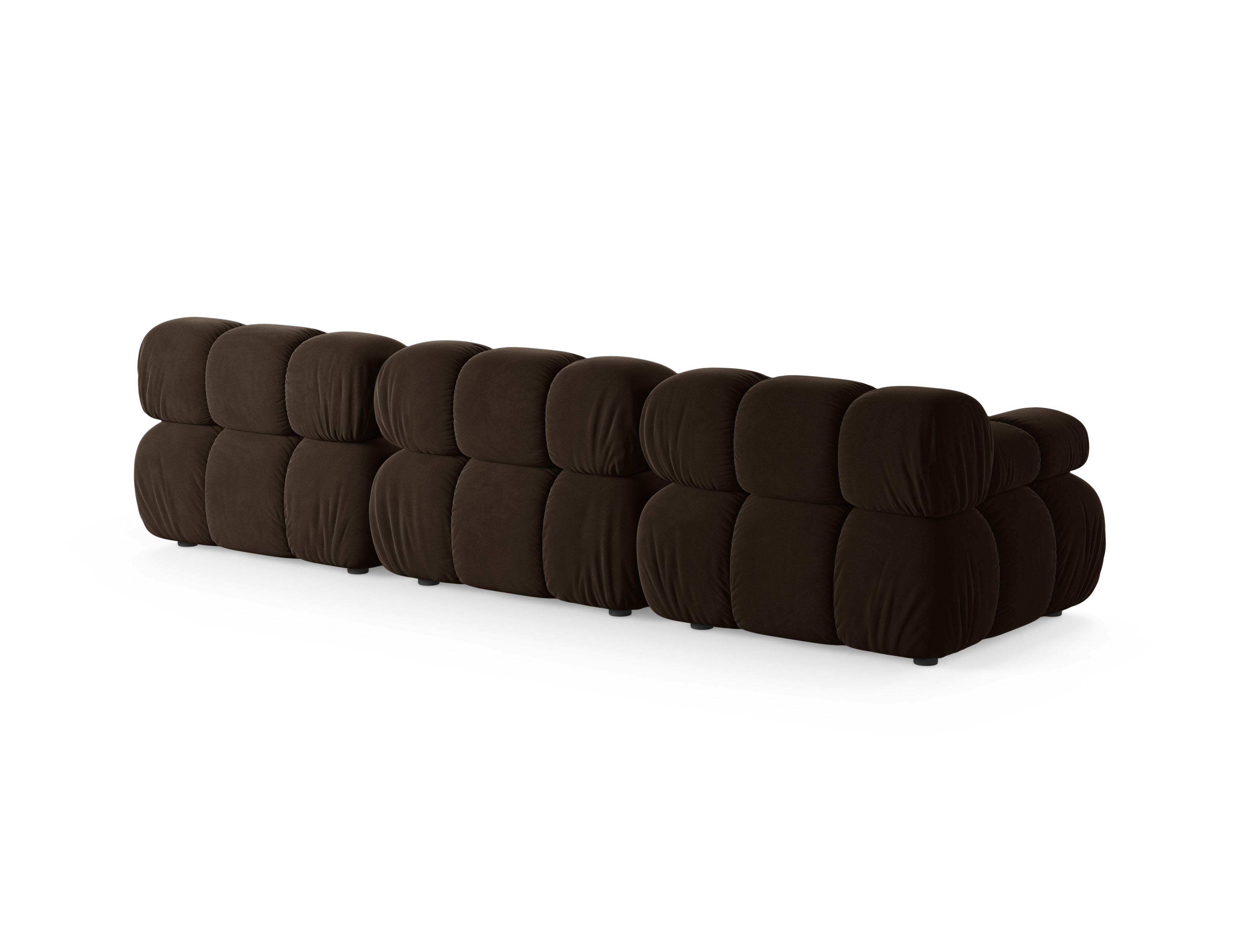 Modulares 3-Sitzer-Sofa aus Samt BELLIS in Schokoladenfarbe