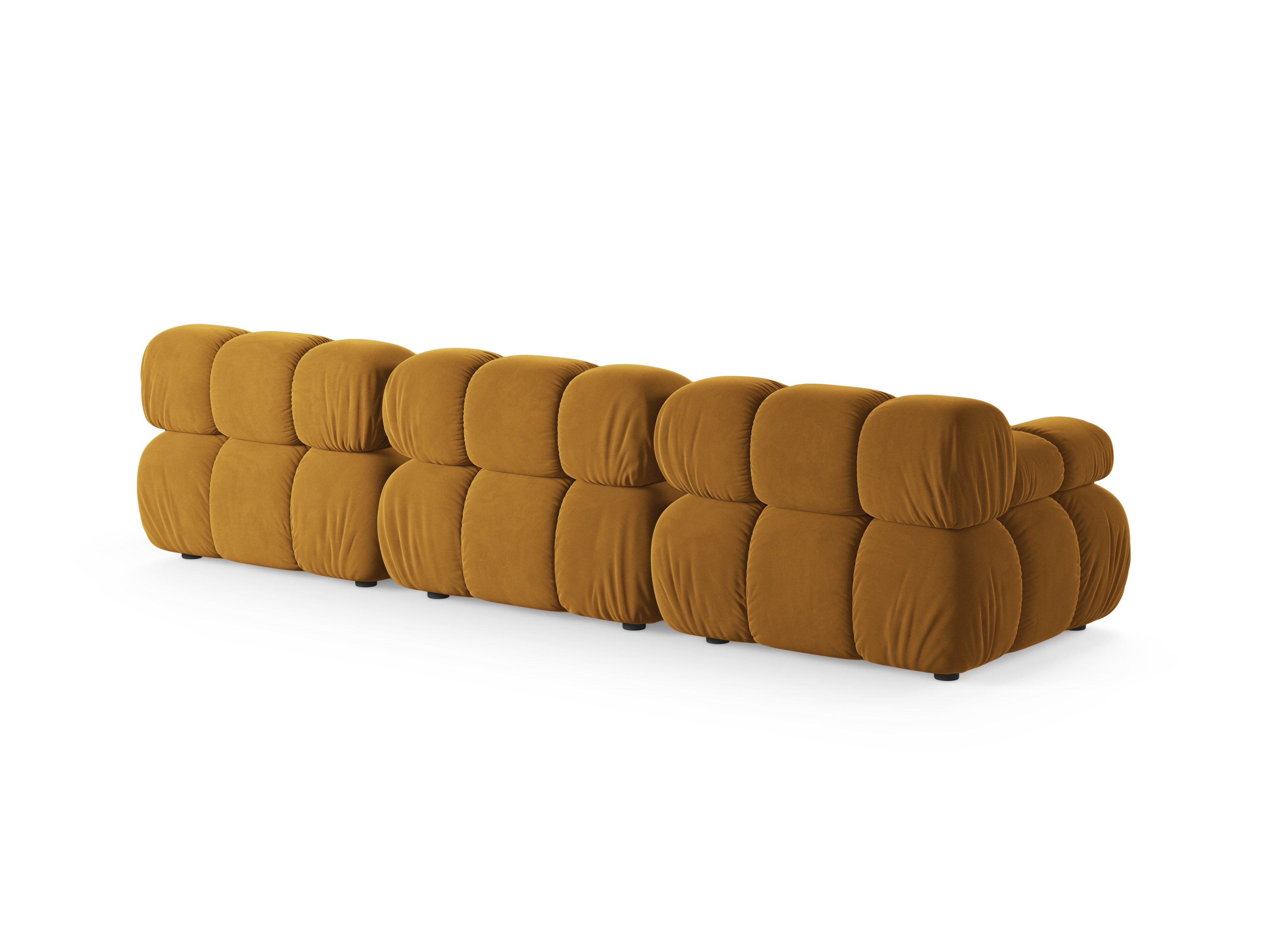 Modulares 3-Sitzer-Sofa aus Samt BELLIS in Senfgelb