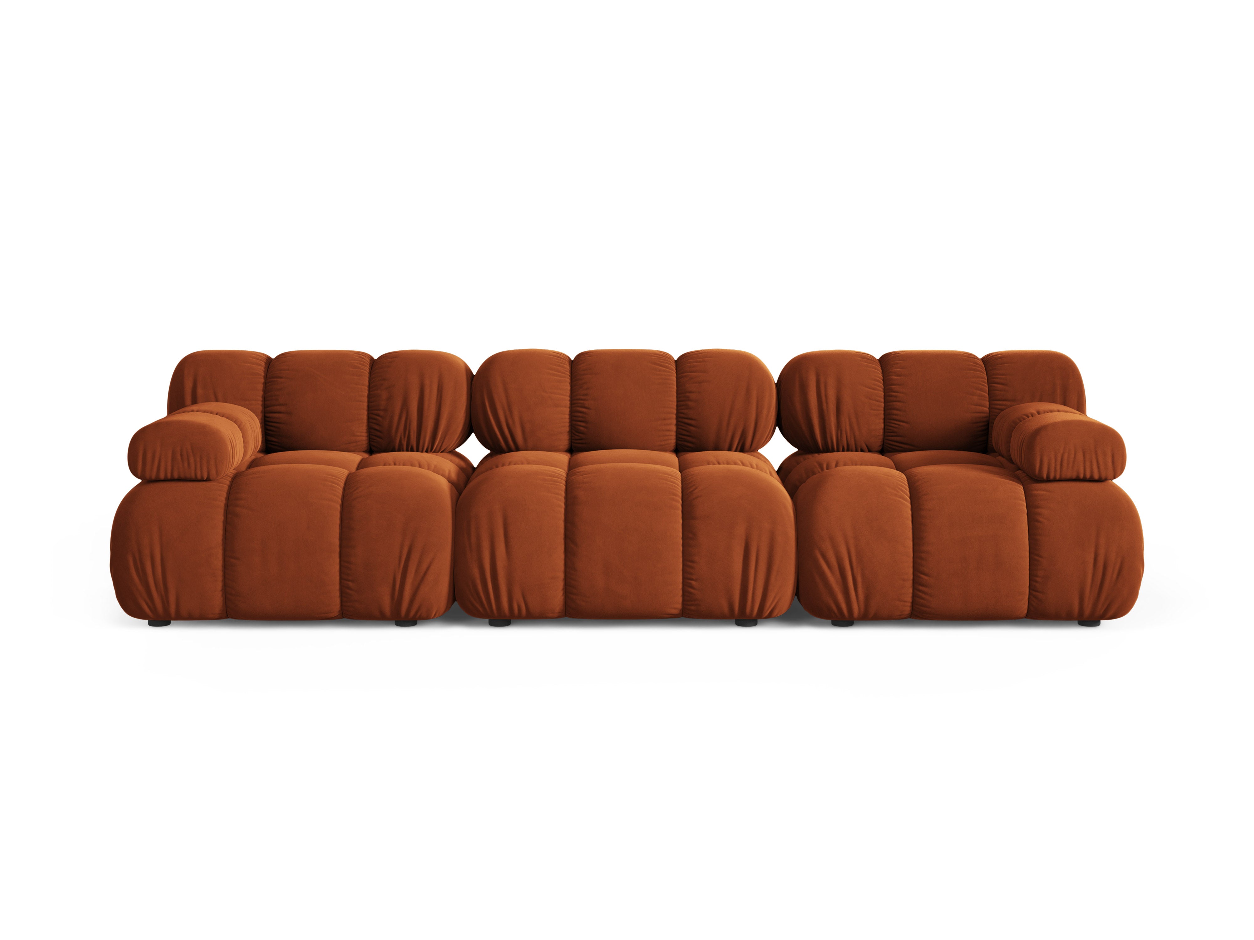 Modulares 3-Sitzer-Sofa aus Samt BELLIS in Ziegelrot