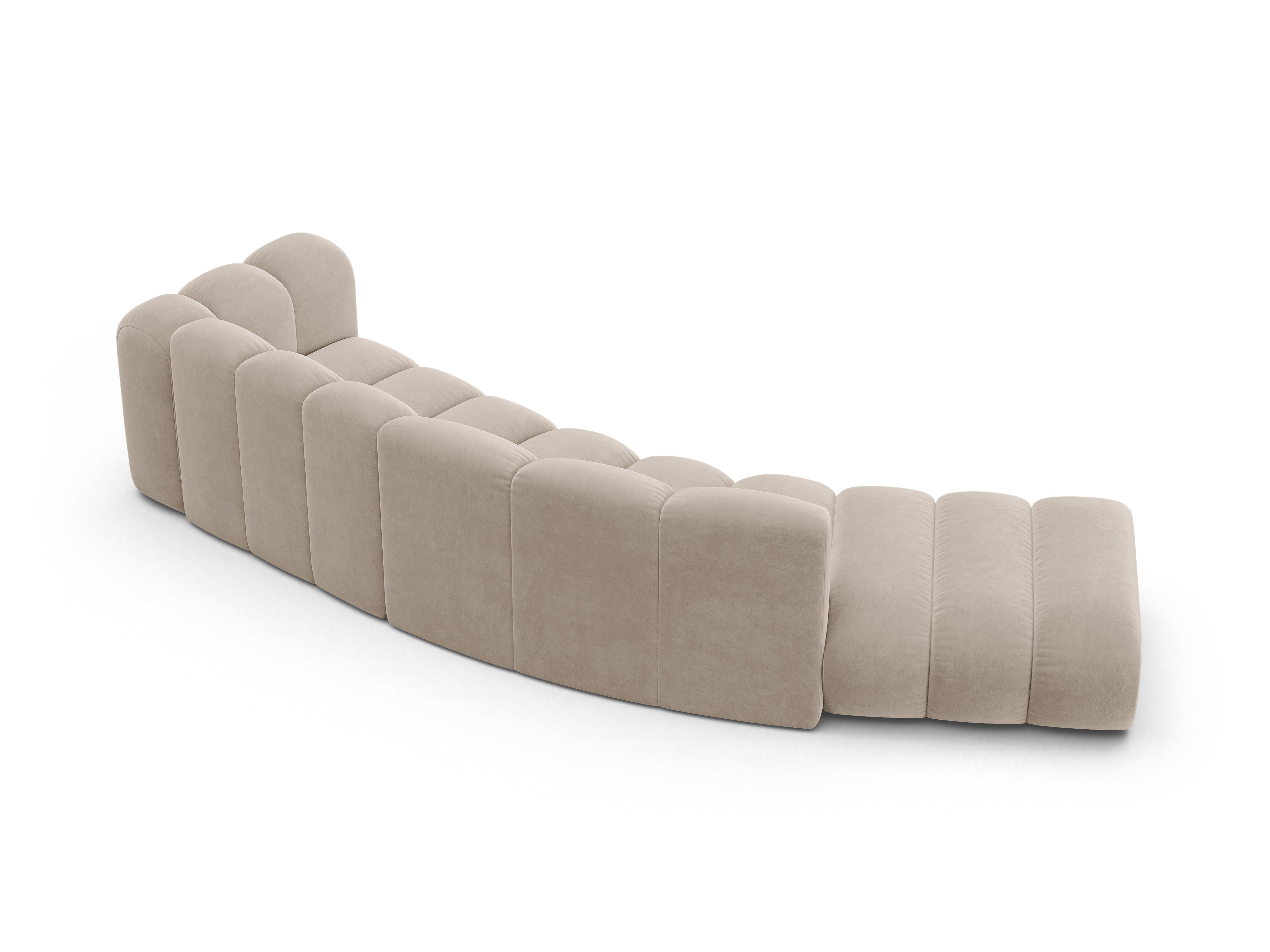 Sofa aus Samt 5-sitzig links LUPINE beige