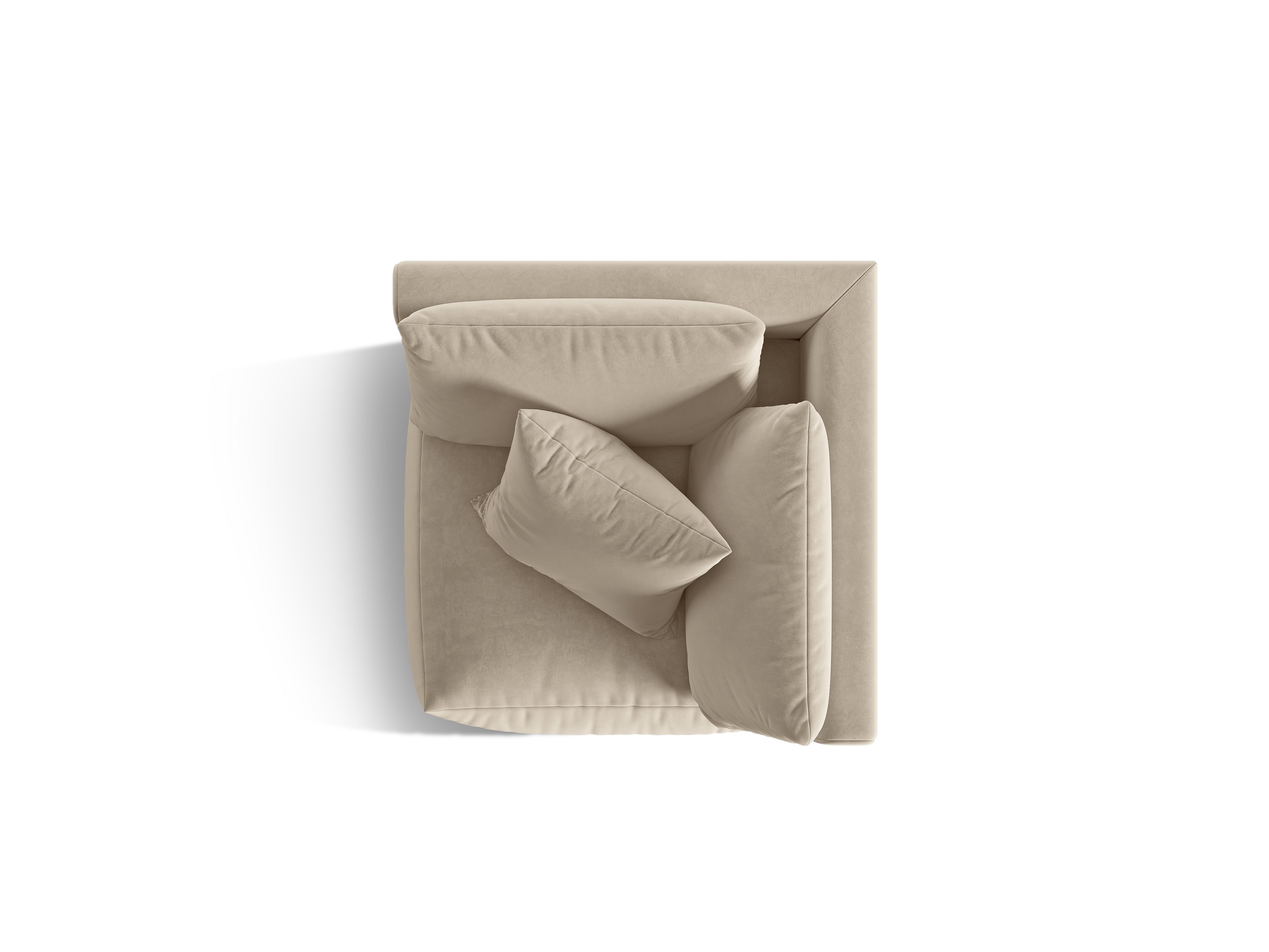 Velvet modular sofa CHRIS - corner element ecru
