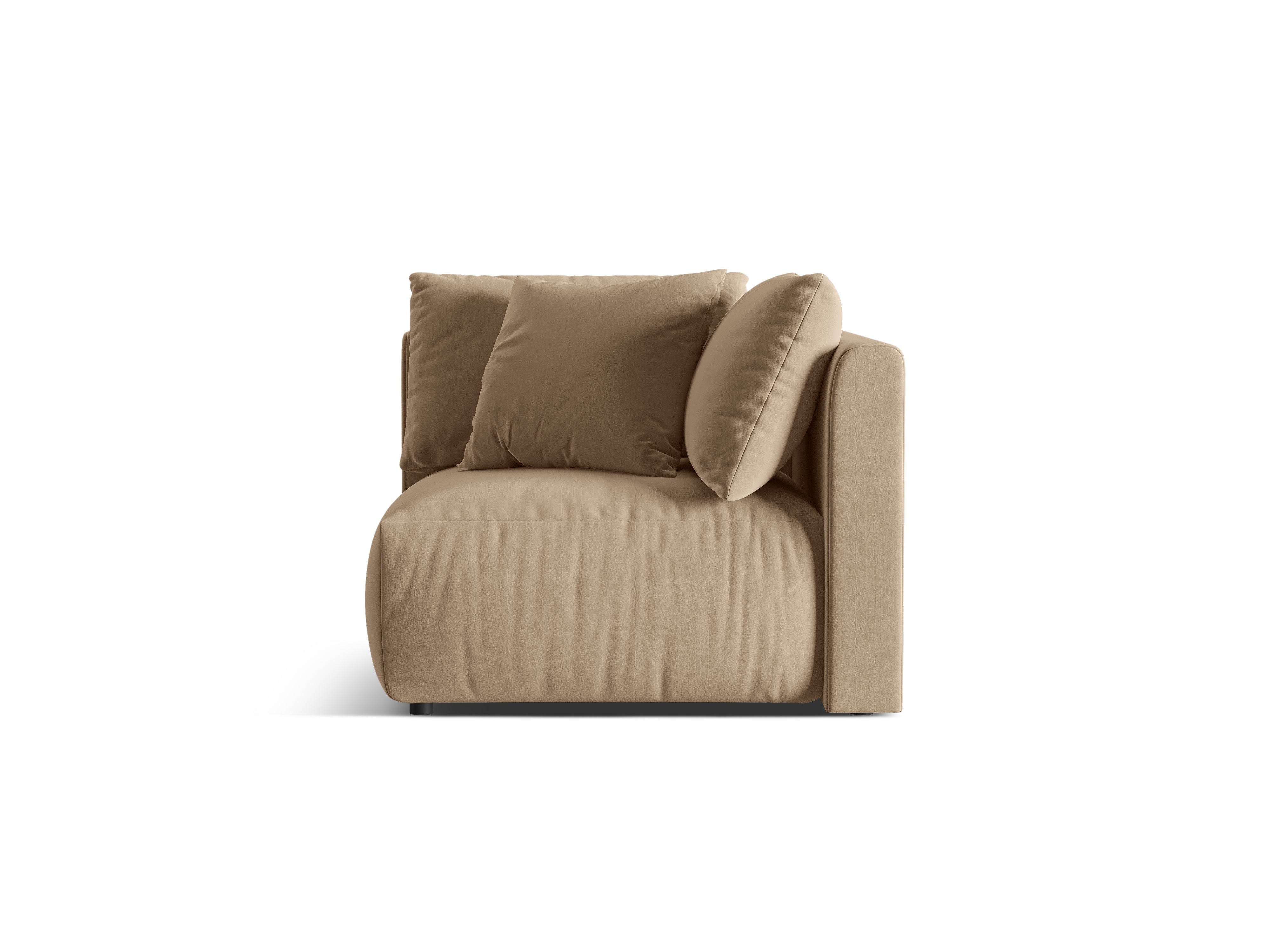 Samt-Modulsessel CHRIS - sandfarbener Eckelement