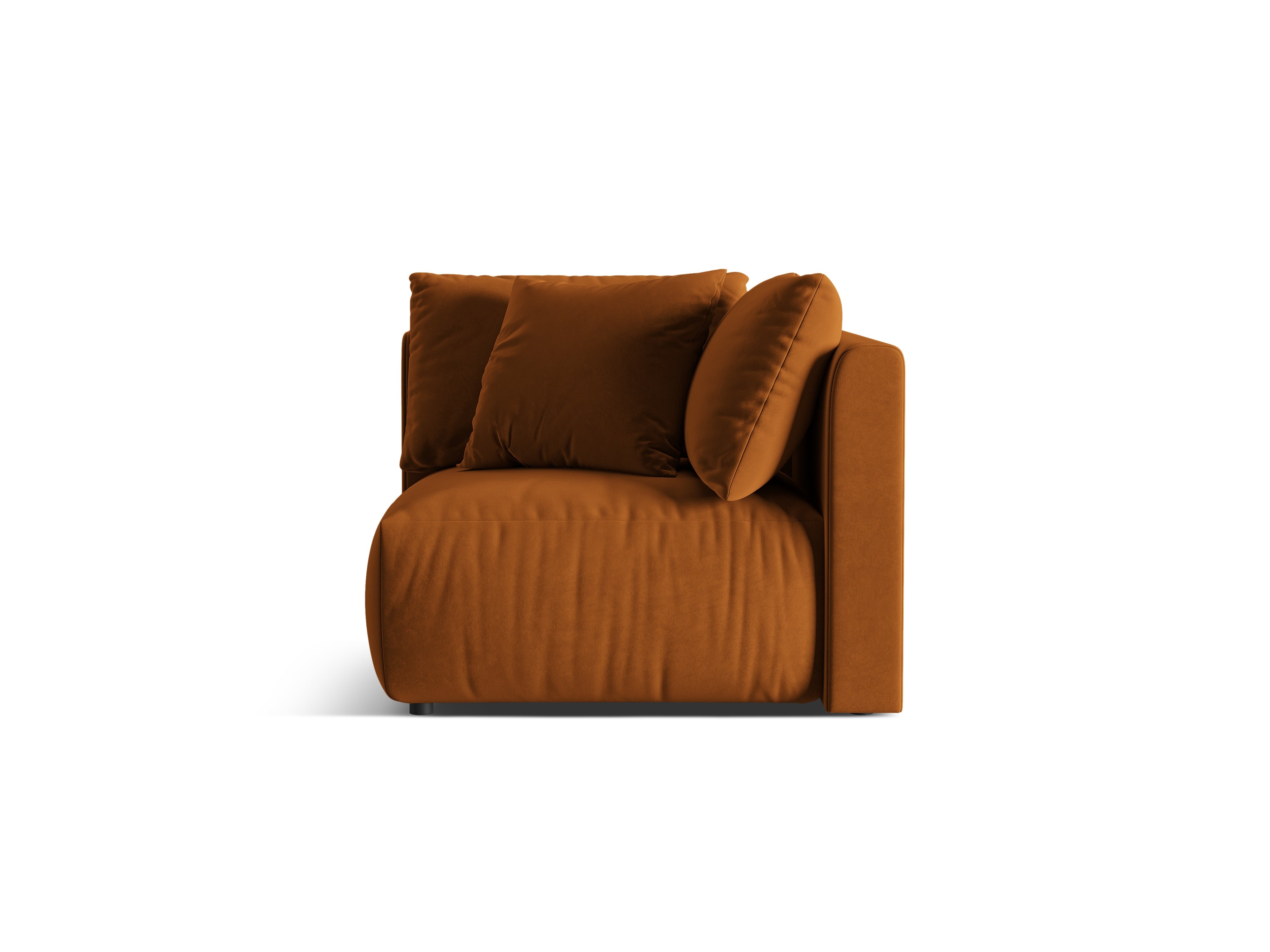 Modulares Samtsofa CHRIS - Eckelement Terrakotta