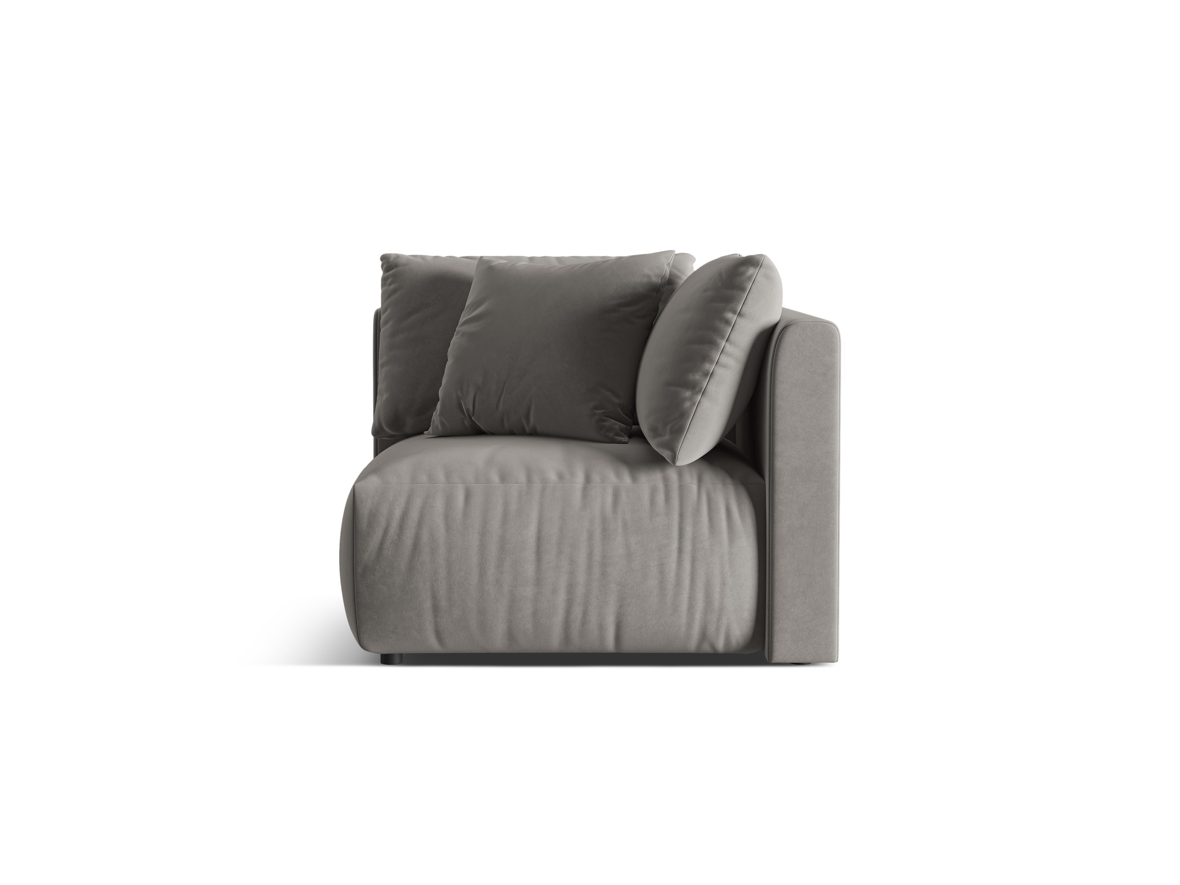 Velvet modular sofa CHRIS - gray corner element