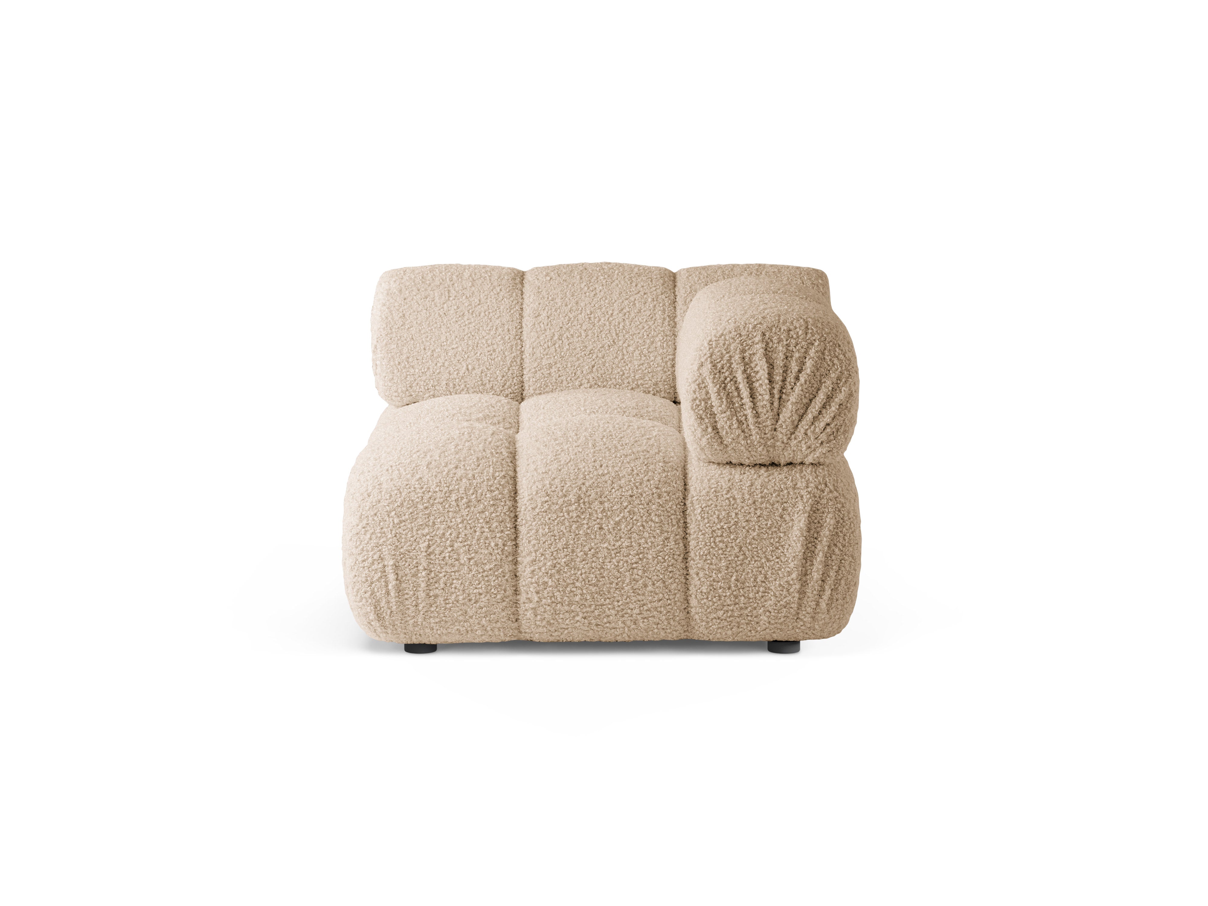 Modulares Sofa BELLIS - Eckmodul in sandfarbenem Boucle